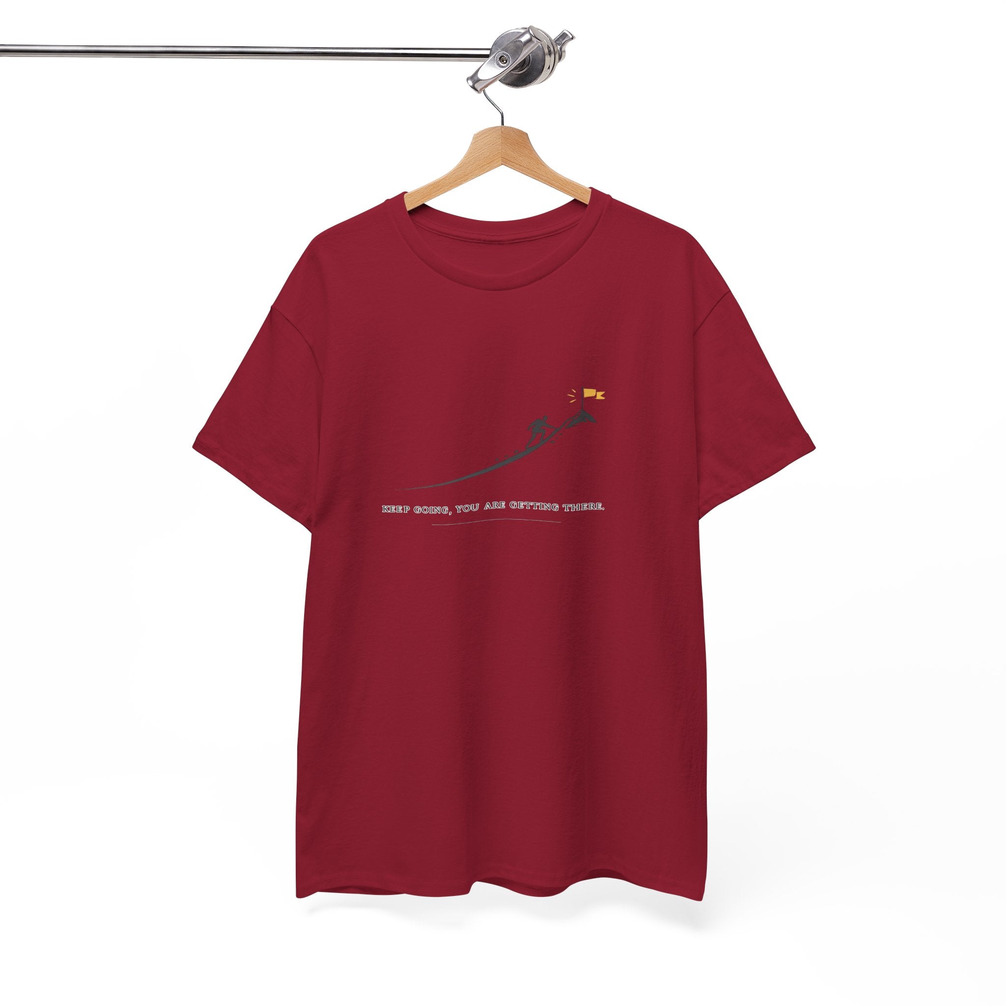 T-Shirt — Tiny Mountain Climber Design "Keep Going, You Are Getting There"