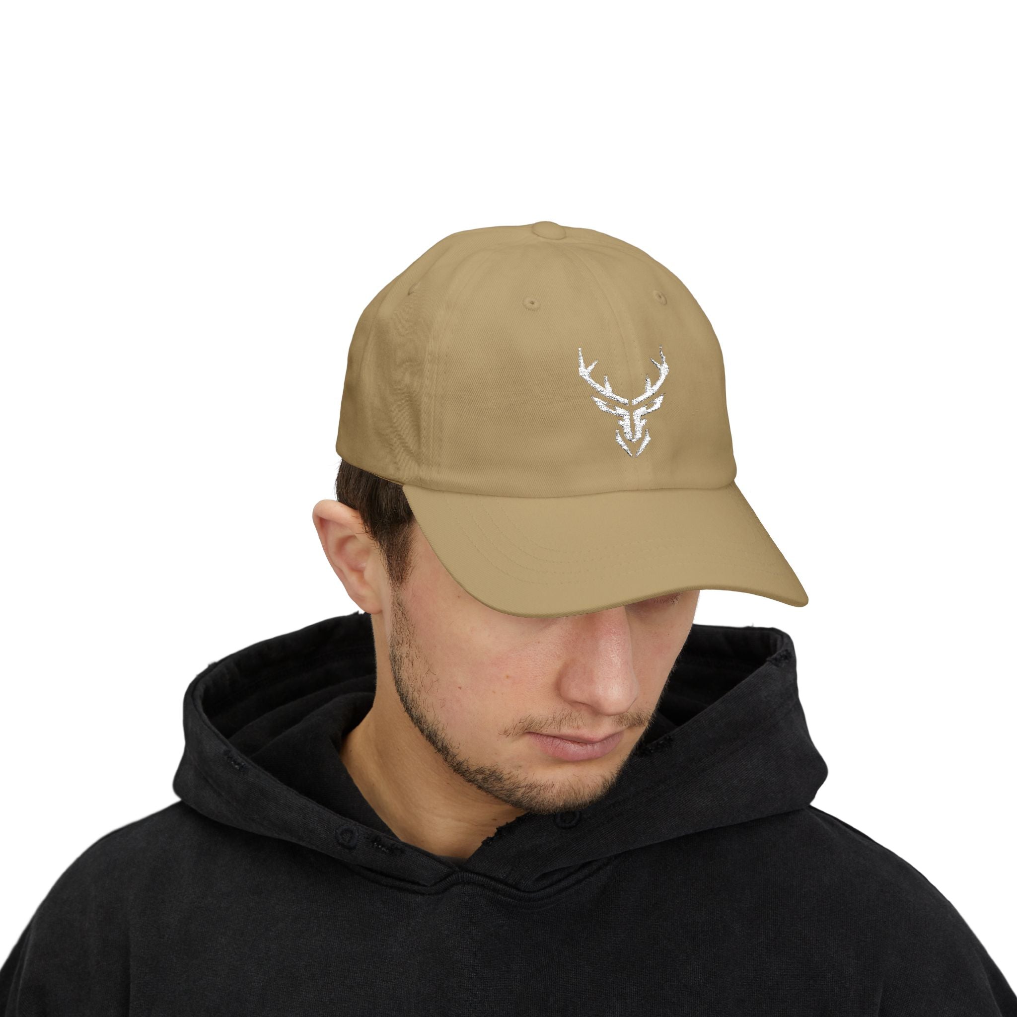 Deer Skull Dad Cap — Minimal Rustic Antler Baseball Hat
