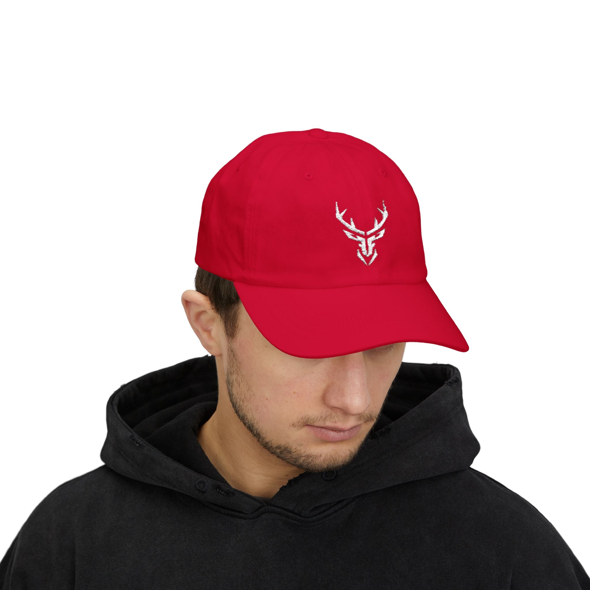 Deer Skull Dad Cap — Minimal Rustic Antler Baseball Hat