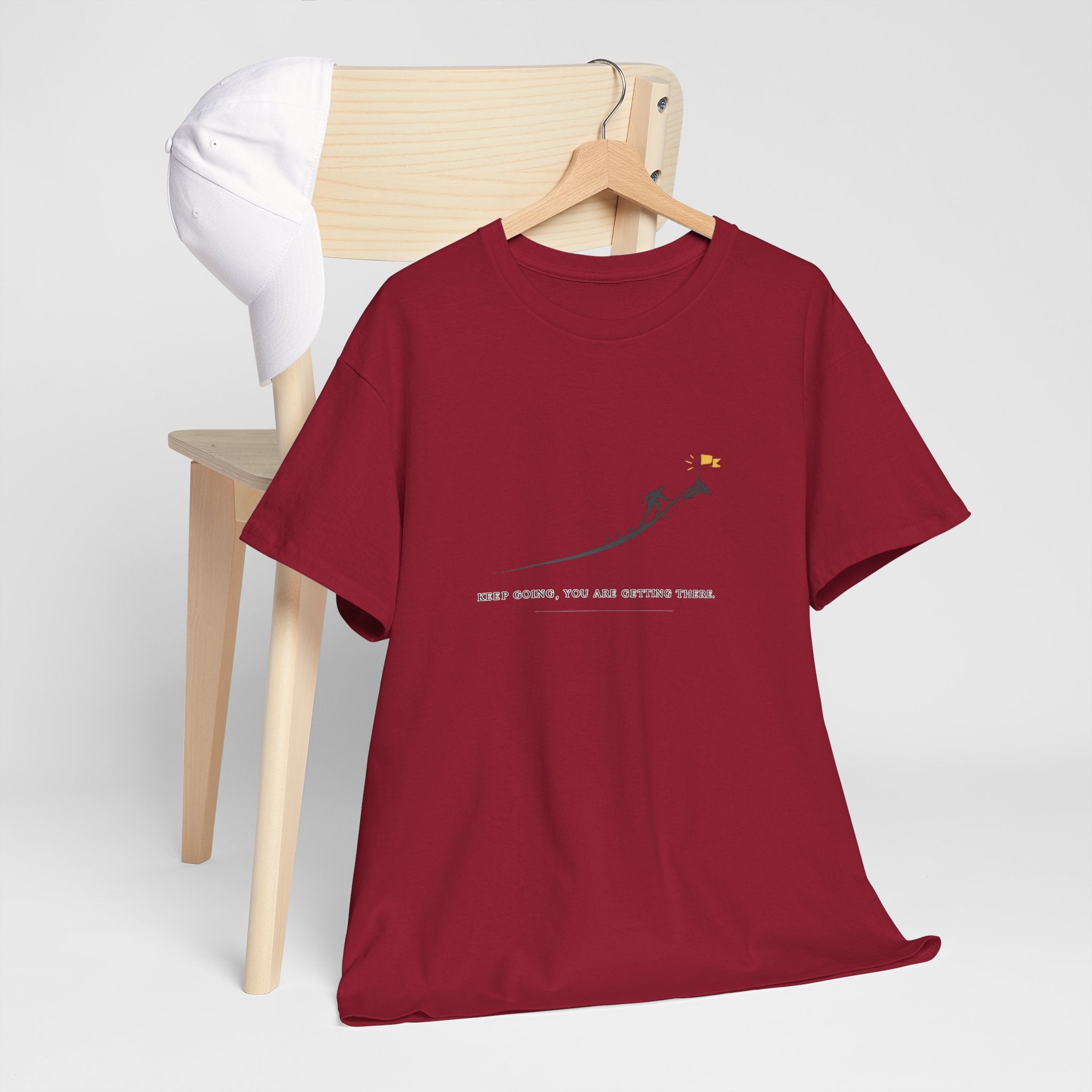 T-Shirt — Tiny Mountain Climber Design "Keep Going, You Are Getting There"