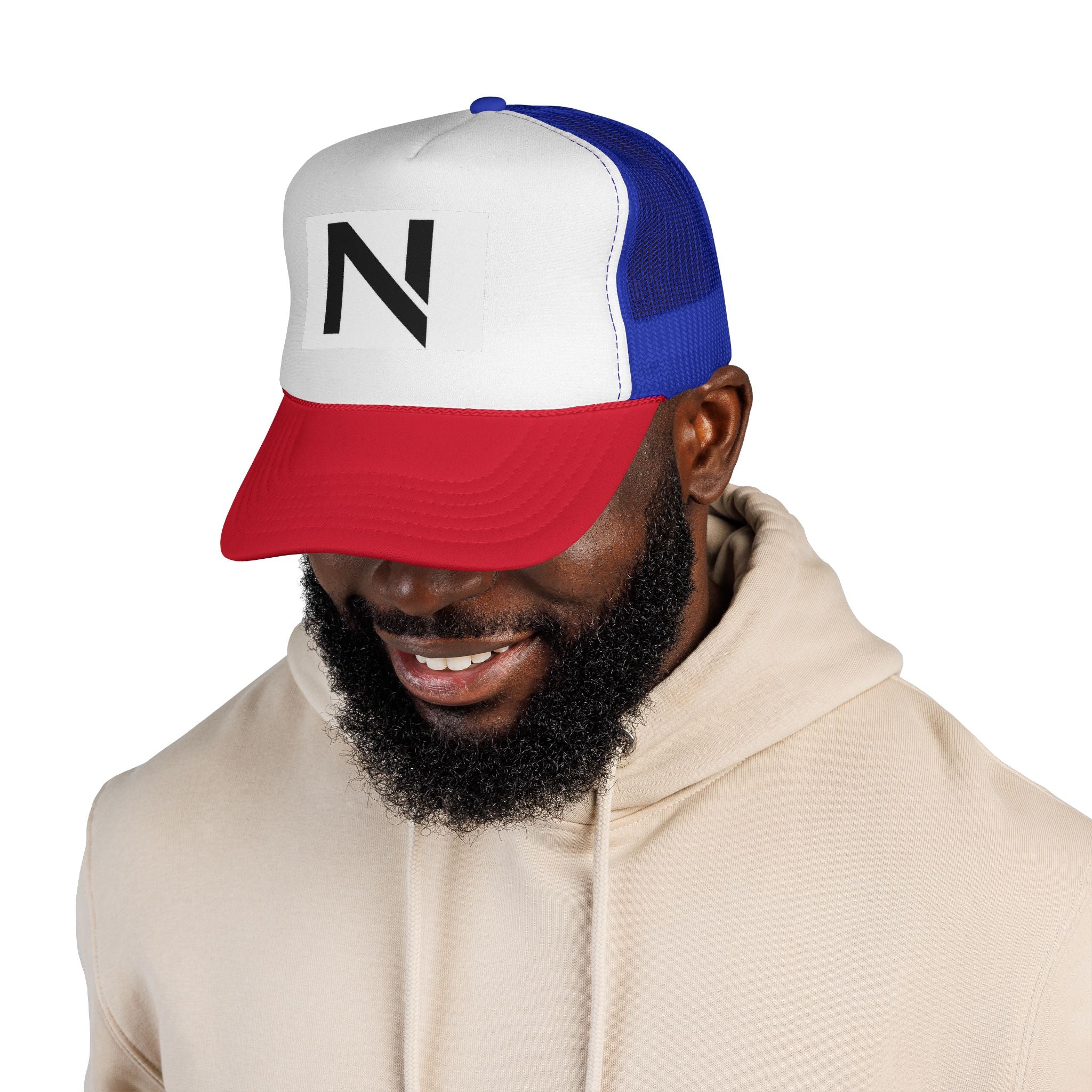 N Logo Trucker Cap — Minimal Monogram Mesh Hat