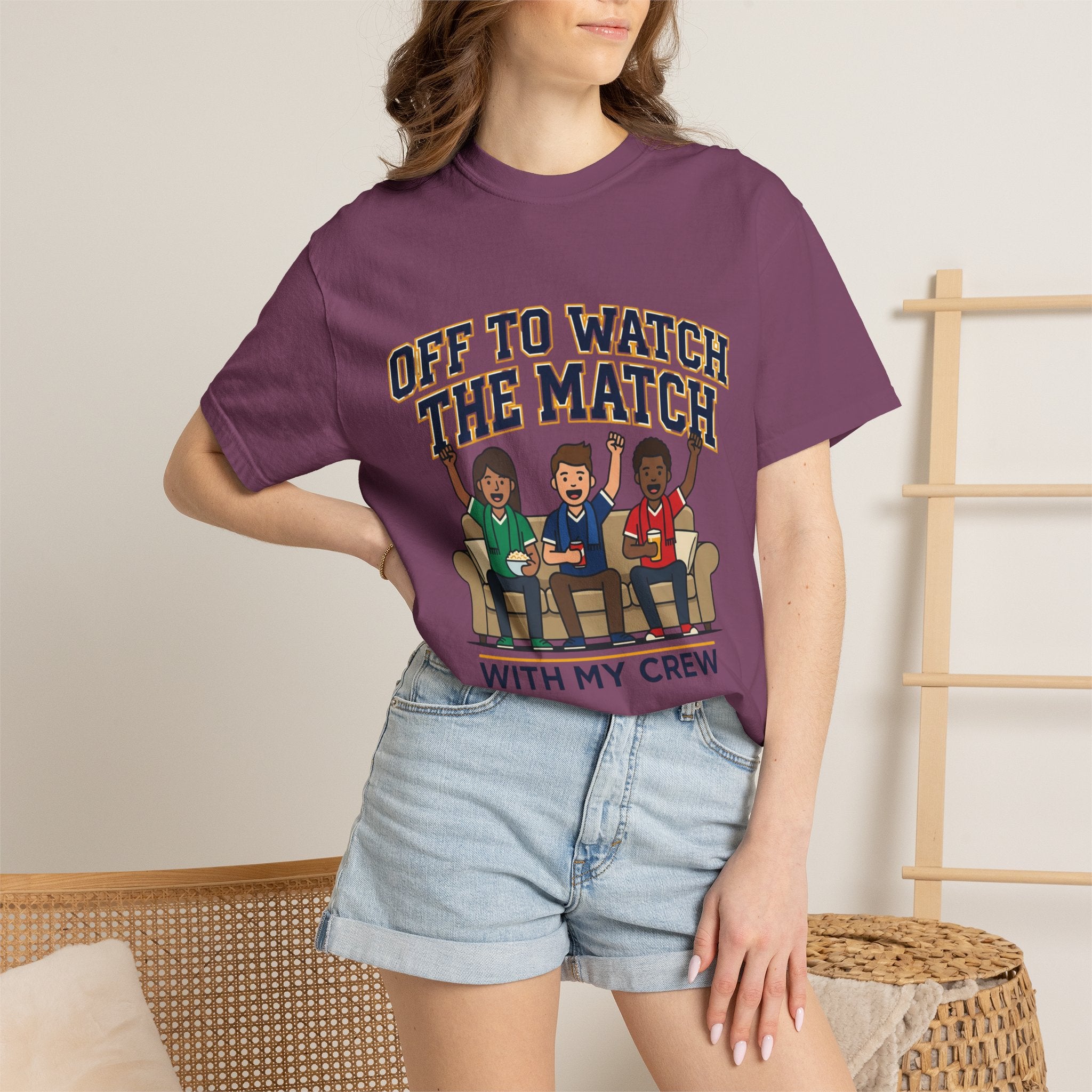 Off to Watch the Match T-Shirt — With My Crew Soccer Fan Tee