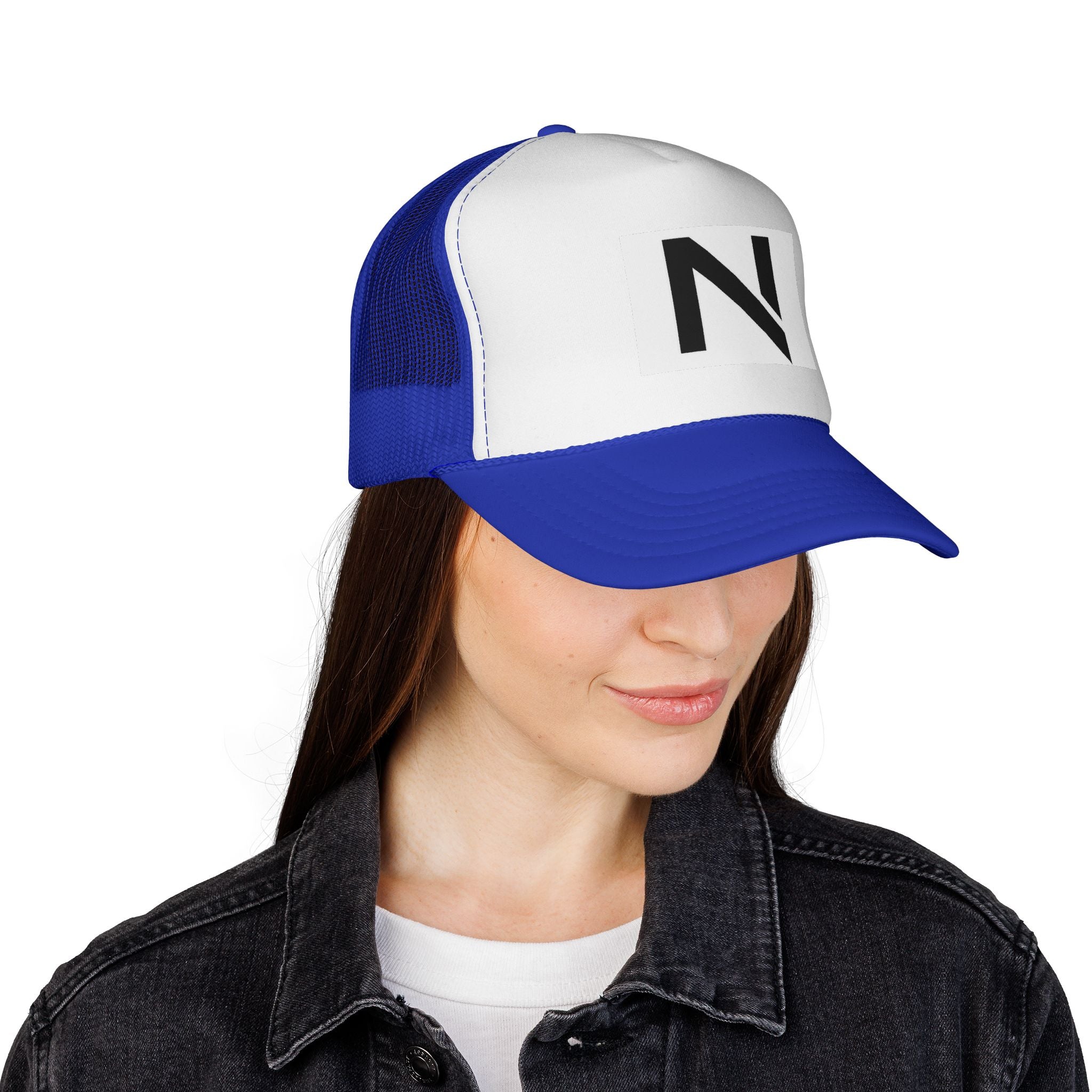 N Logo Trucker Cap — Minimal Monogram Mesh Hat