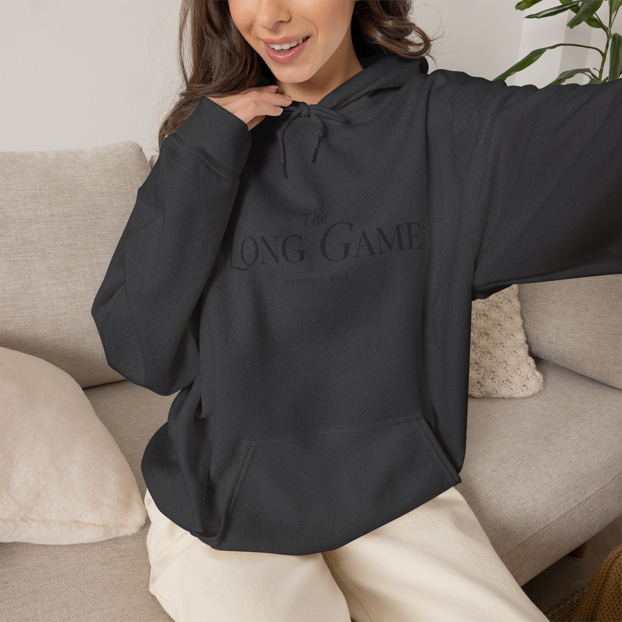 The Long Game Hoodie — Minimalist Motivational Pullover