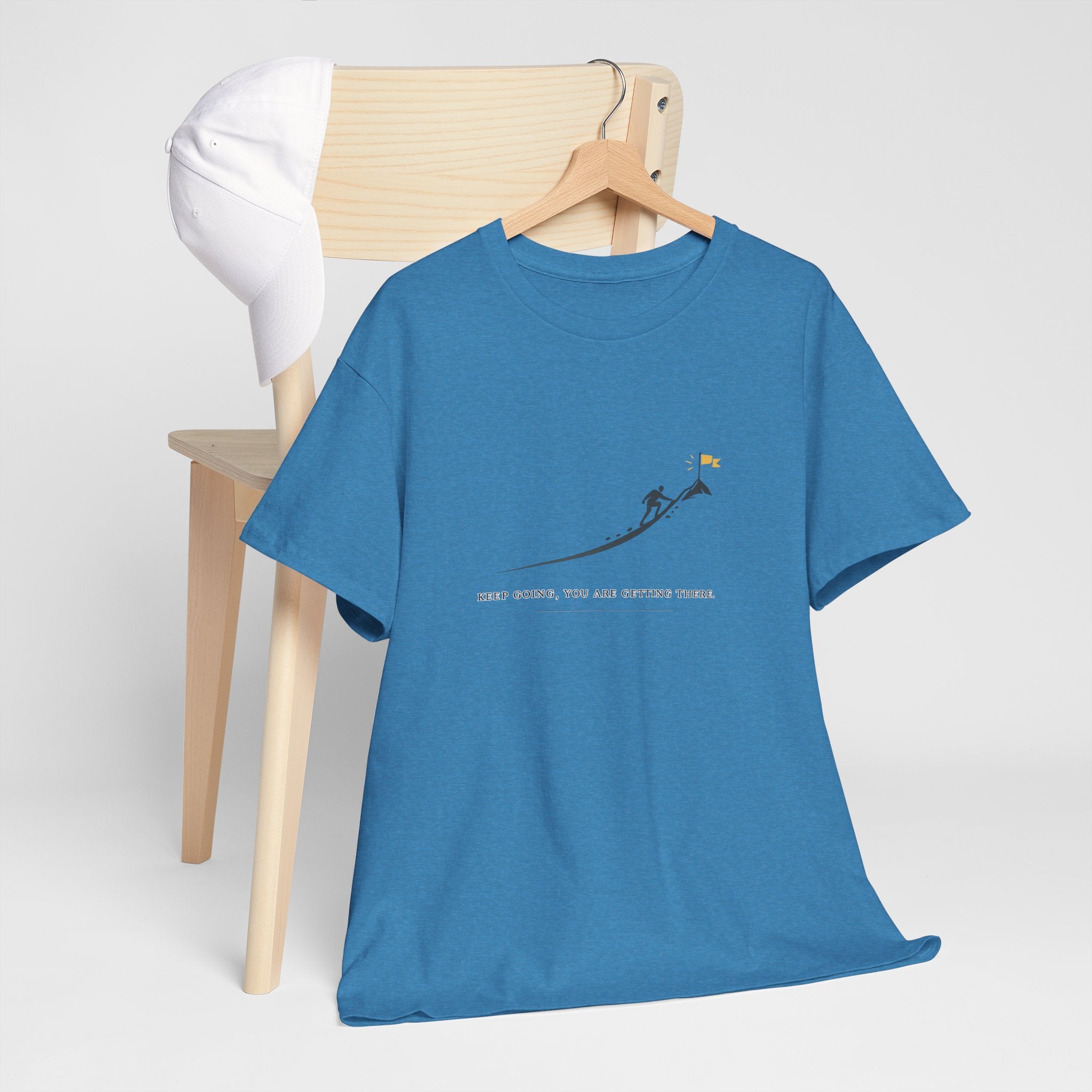 T-Shirt — Tiny Mountain Climber Design "Keep Going, You Are Getting There"