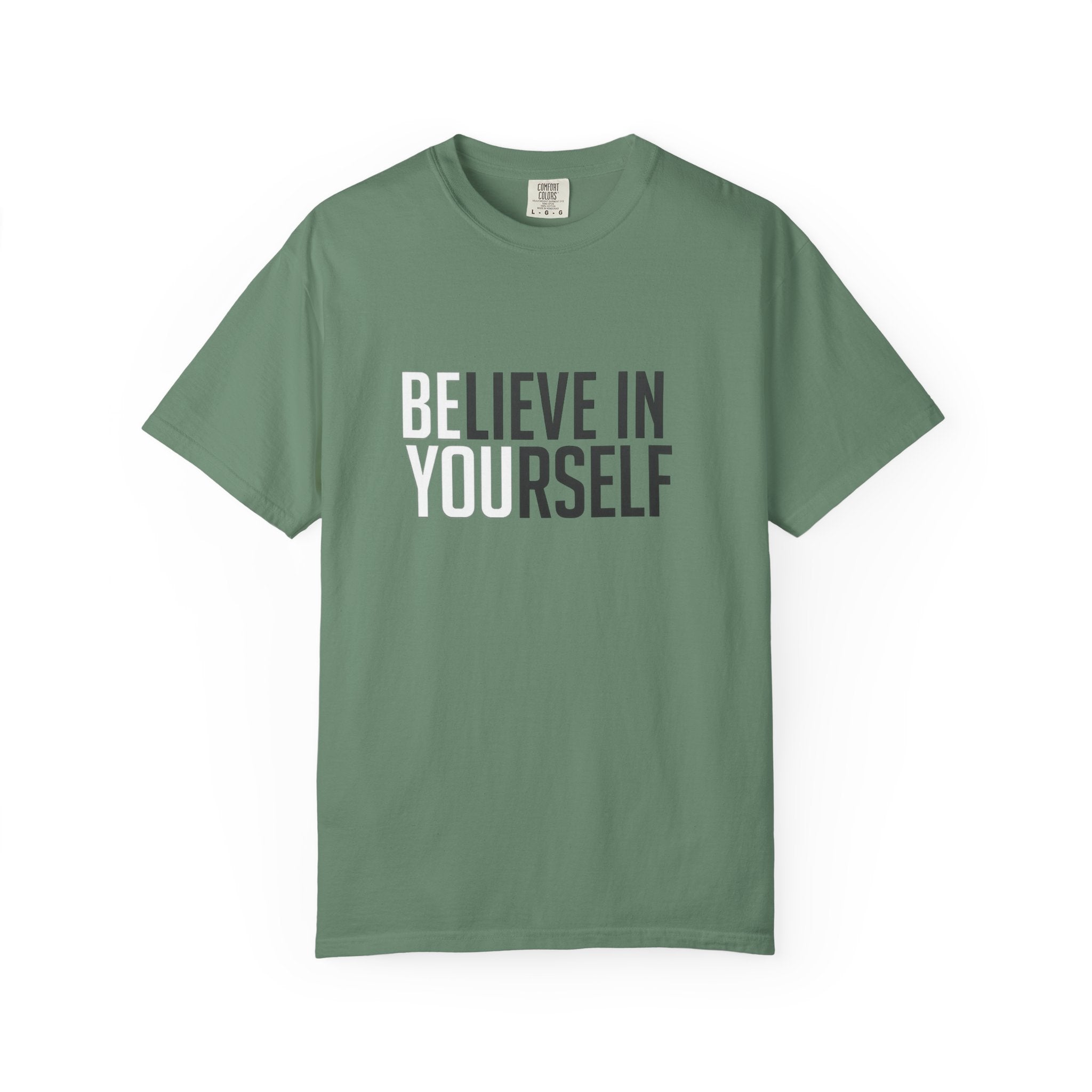 Believe In Yourself motivational text T-shirt | Typography tee, positive affirmation