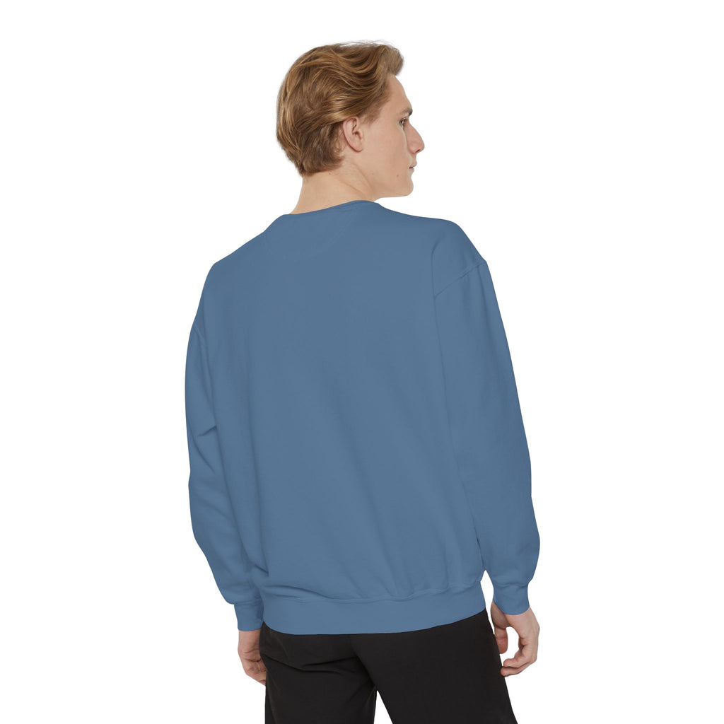 Minimalist Statue Crewneck Sweatshirt — "Love Over Fear" Graphic