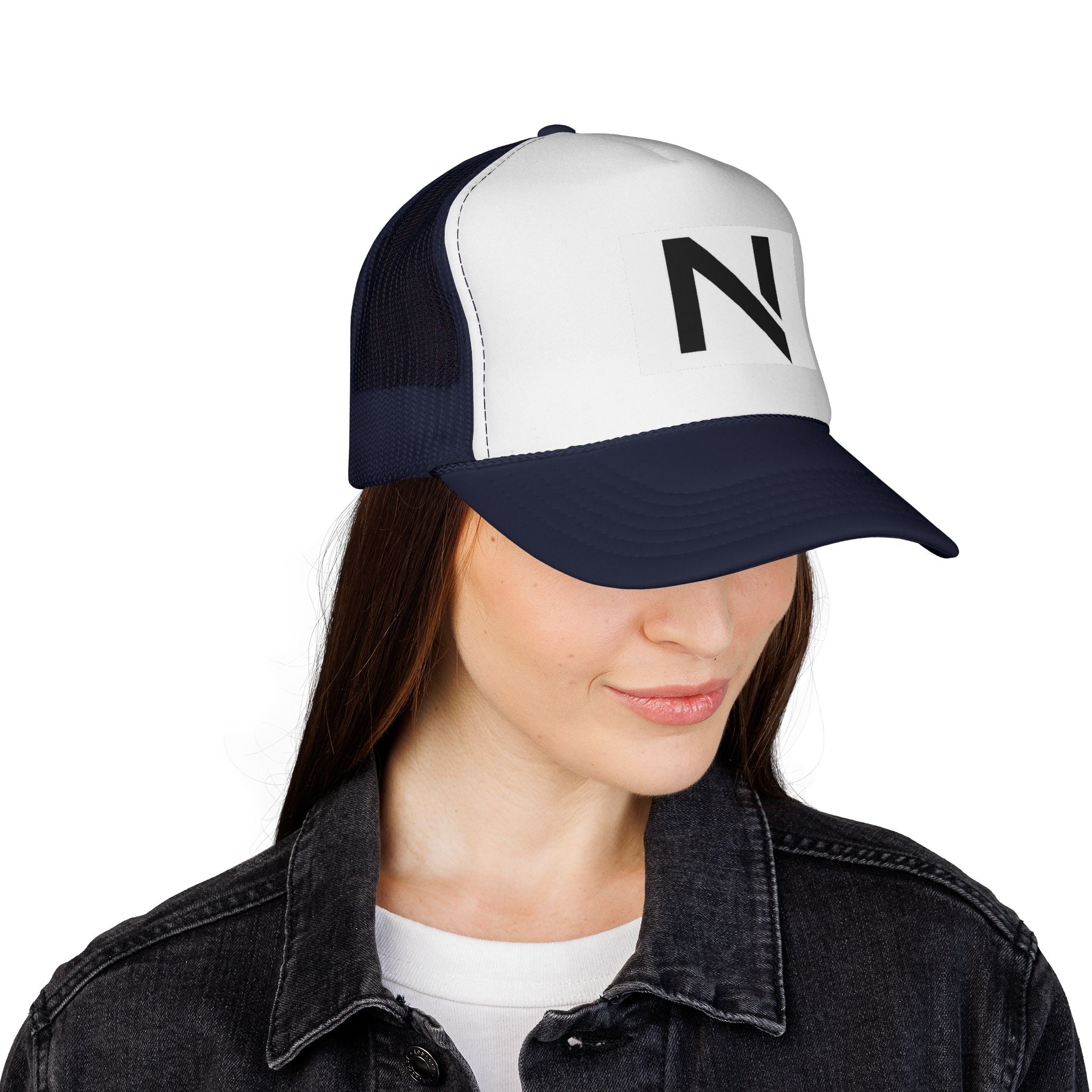 N Logo Trucker Cap — Minimal Monogram Mesh Hat