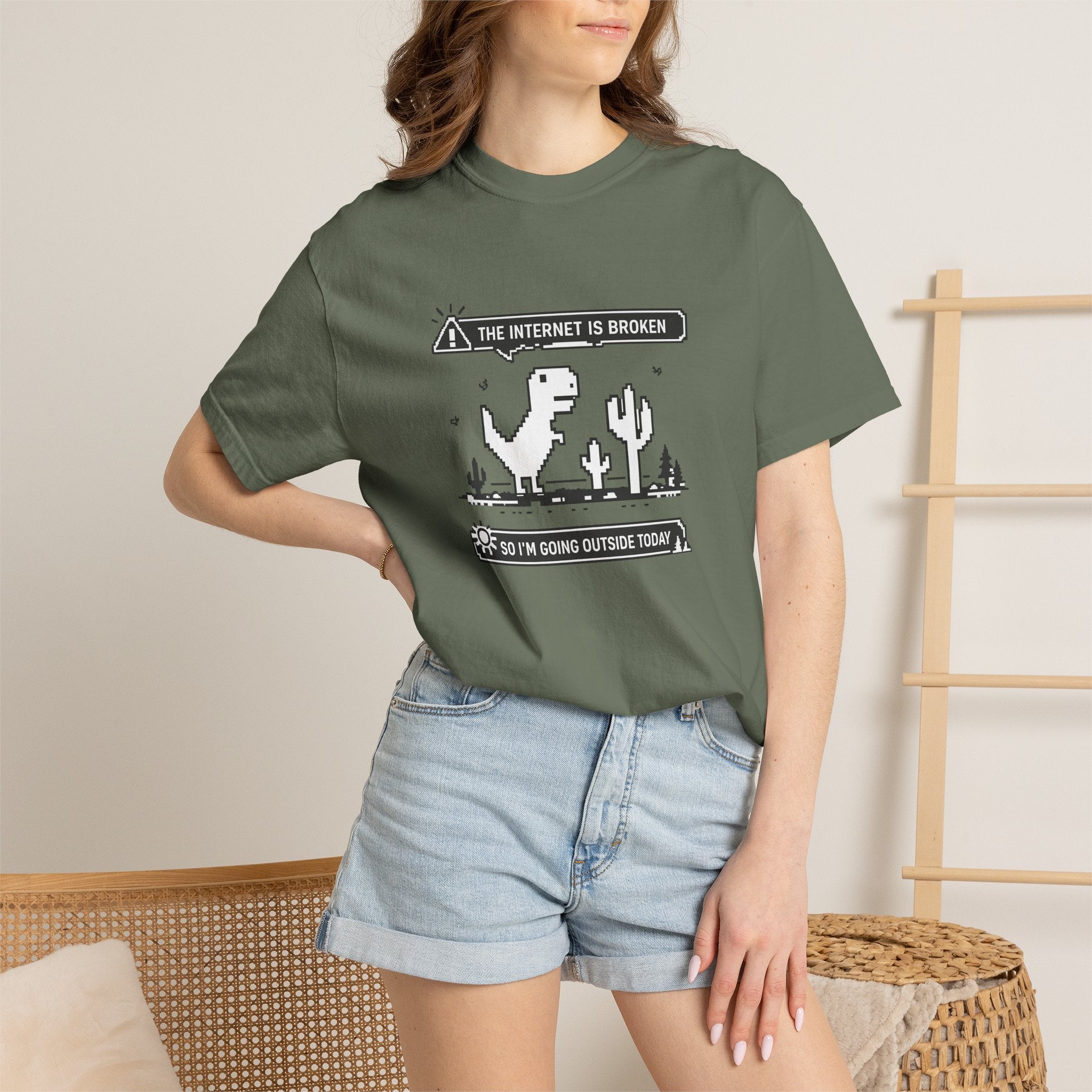 The Internet Is Broken — Dino Offline Graphic T-Shirt