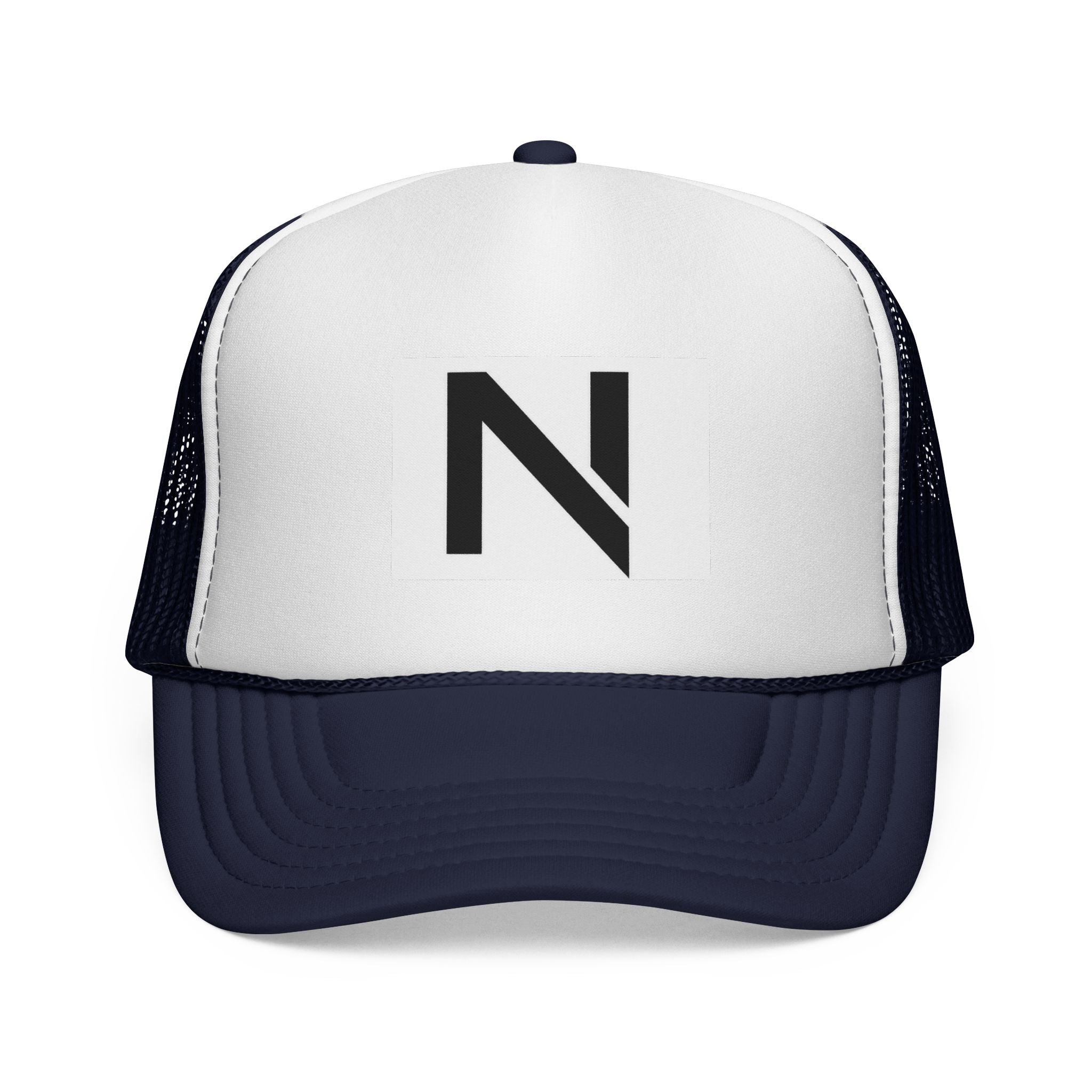 N Logo Trucker Cap — Minimal Monogram Mesh Hat