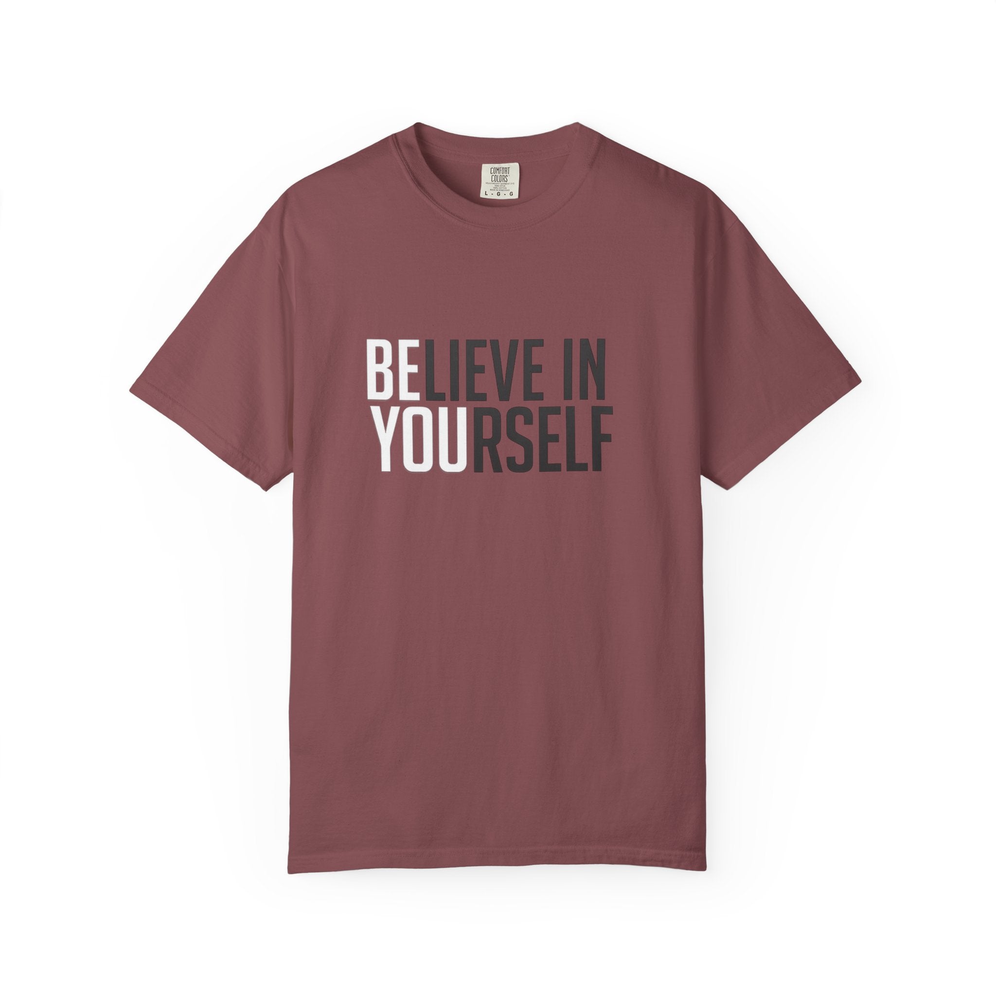 Believe In Yourself motivational text T-shirt | Typography tee, positive affirmation