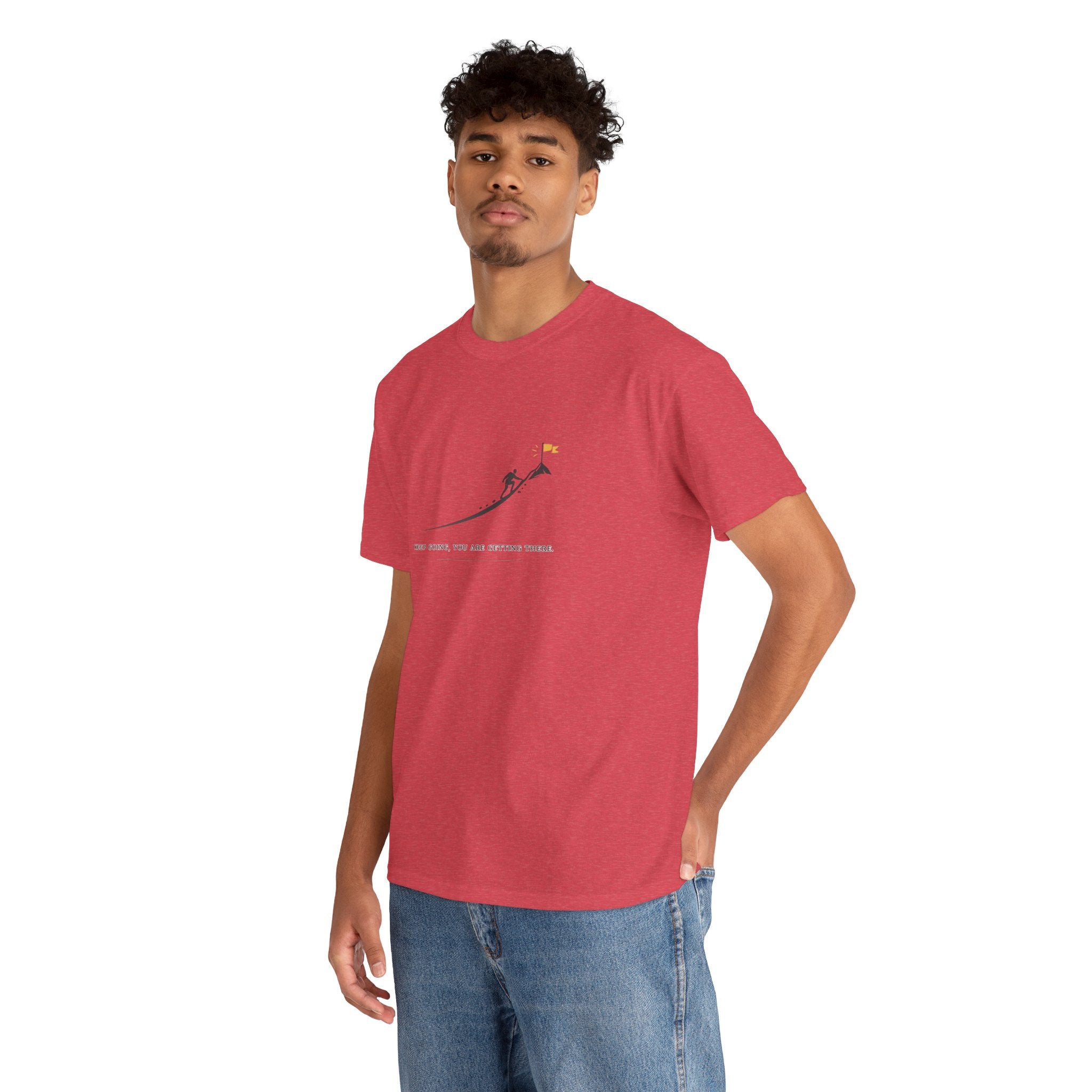 T-Shirt — Tiny Mountain Climber Design "Keep Going, You Are Getting There"