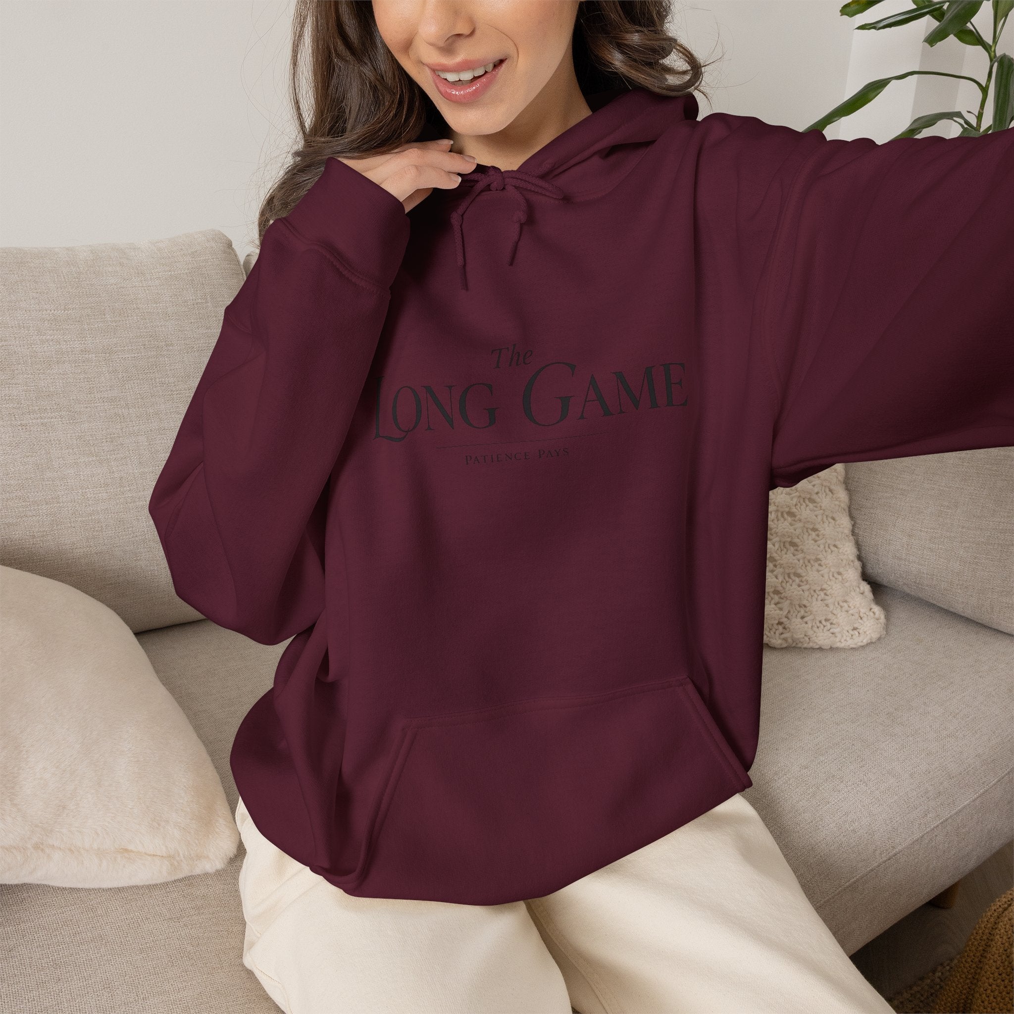 The Long Game Hoodie — Minimalist Motivational Pullover