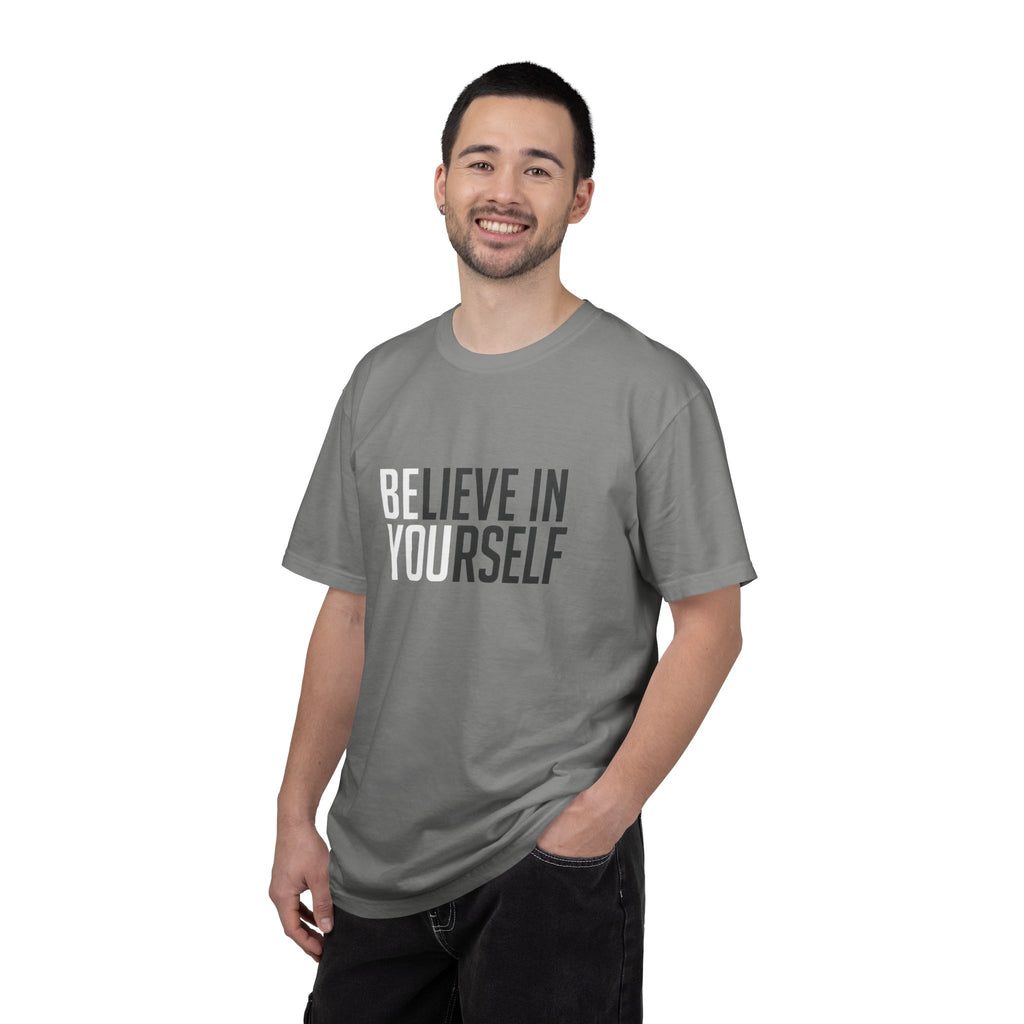 Believe In Yourself motivational text T-shirt | Typography tee, positive affirmation