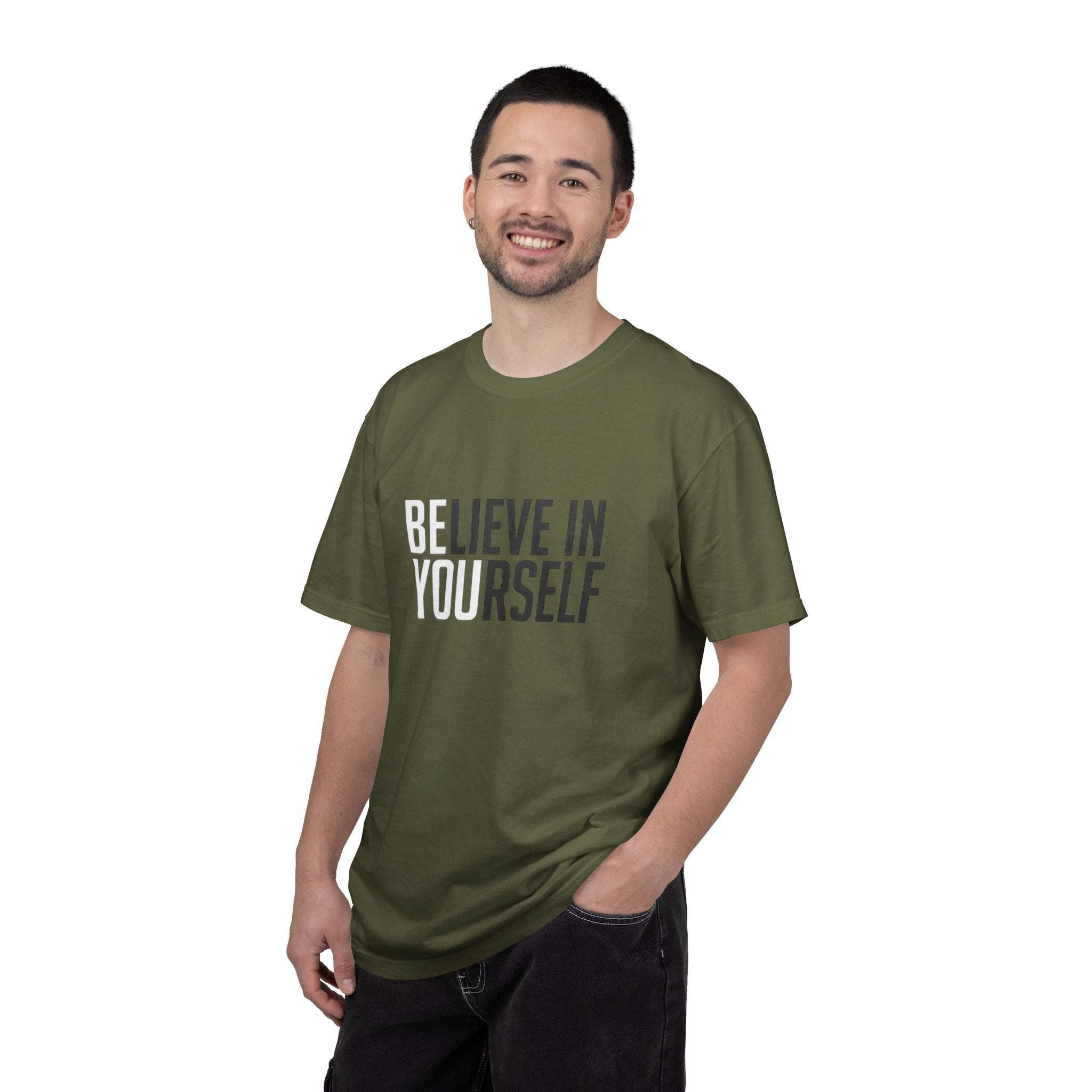Believe In Yourself motivational text T-shirt | Typography tee, positive affirmation