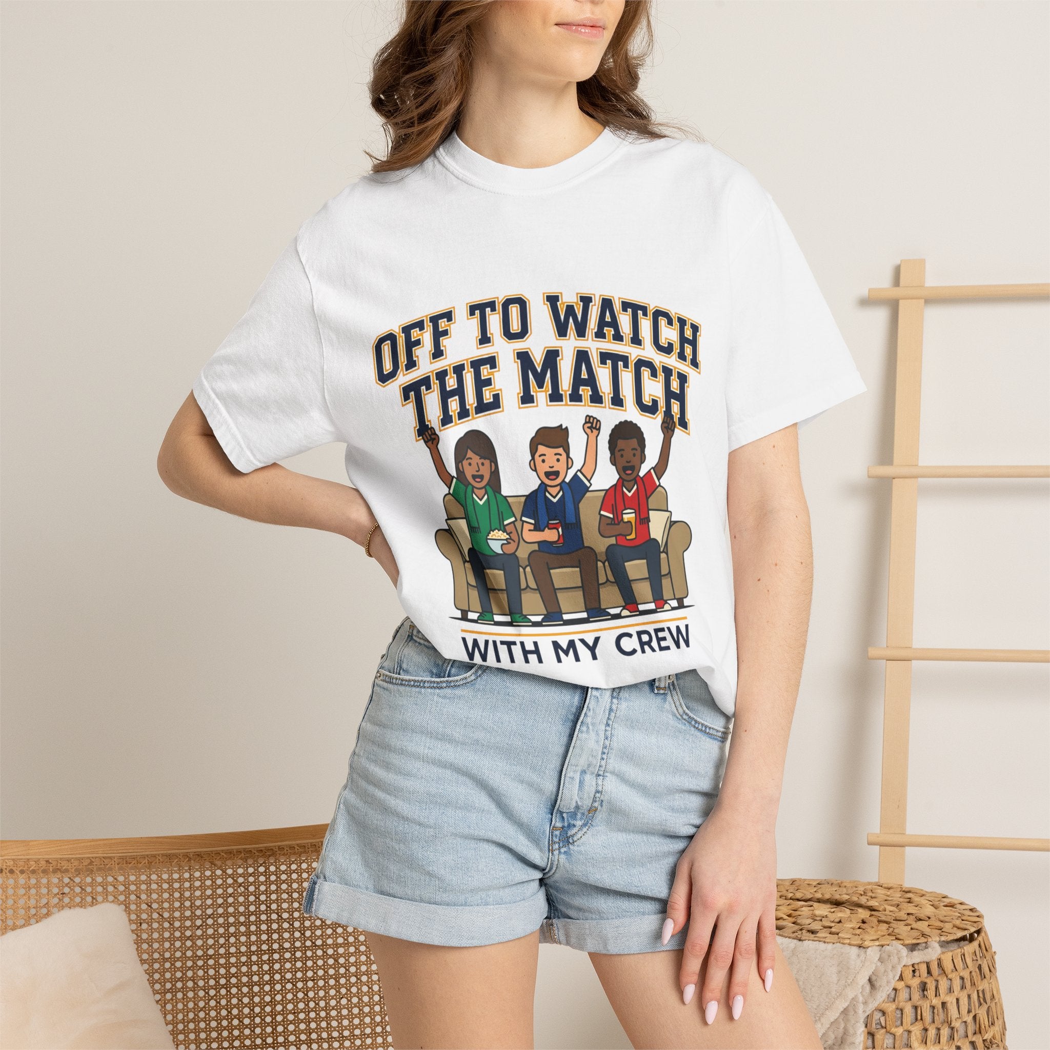 Off to Watch the Match T-Shirt — With My Crew Soccer Fan Tee
