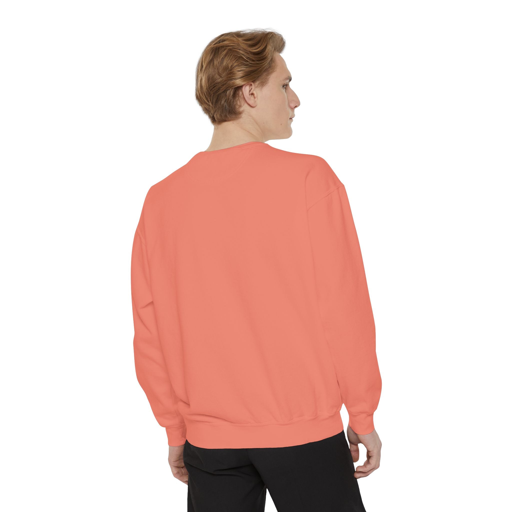 Minimalist Statue Crewneck Sweatshirt — "Love Over Fear" Graphic
