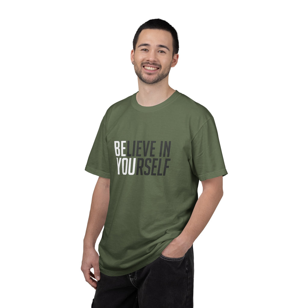 Believe In Yourself motivational text T-shirt | Typography tee, positive affirmation