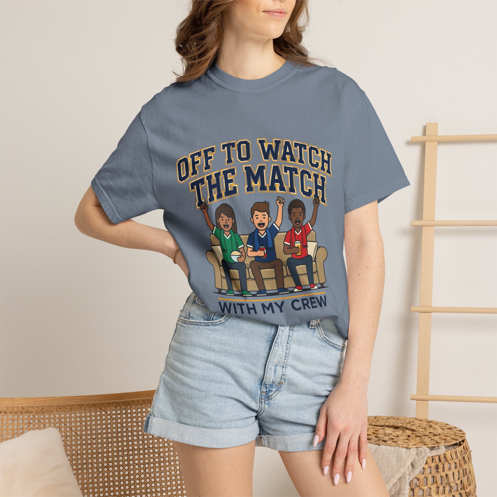 Off to Watch the Match T-Shirt — With My Crew Soccer Fan Tee