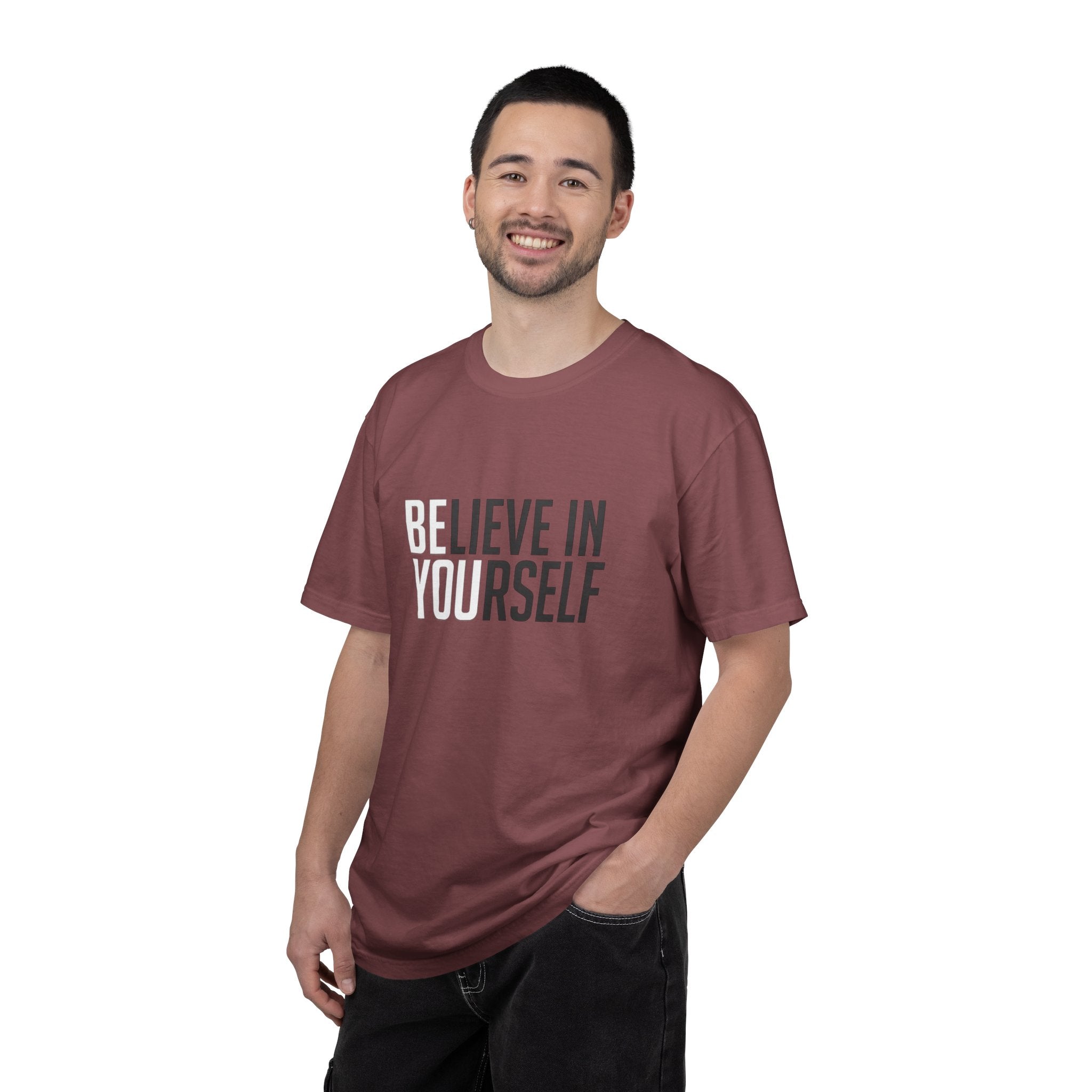 Believe In Yourself motivational text T-shirt | Typography tee, positive affirmation