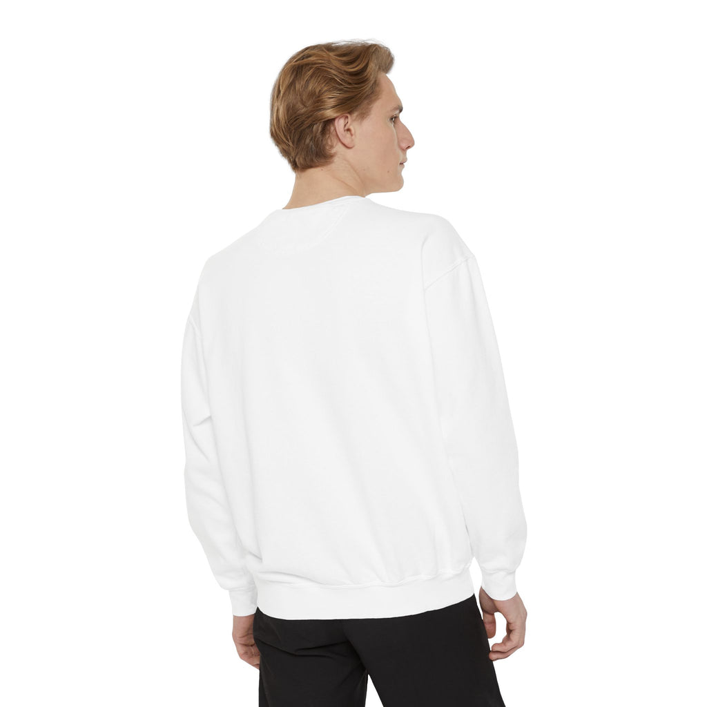 Minimalist Statue Crewneck Sweatshirt — "Love Over Fear" Graphic