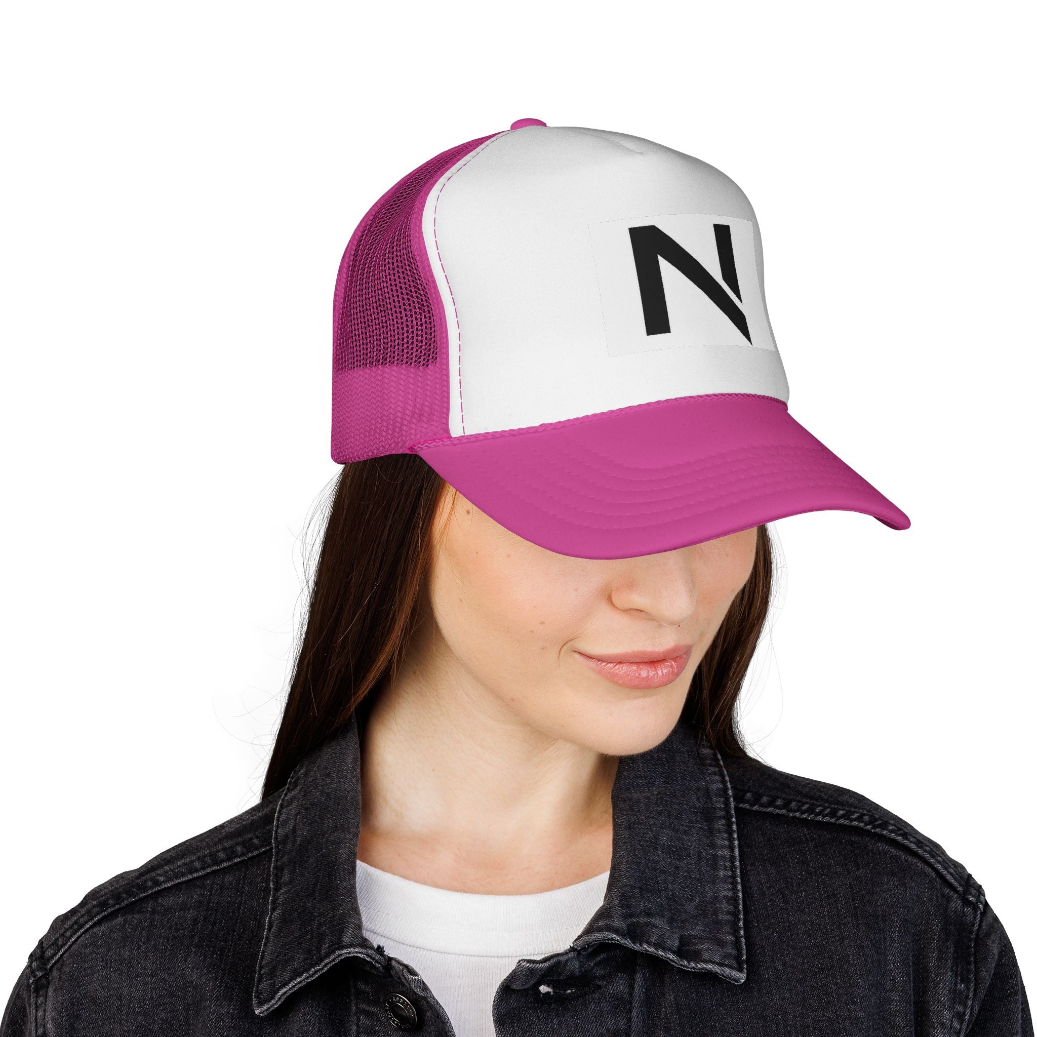 N Logo Trucker Cap — Minimal Monogram Mesh Hat