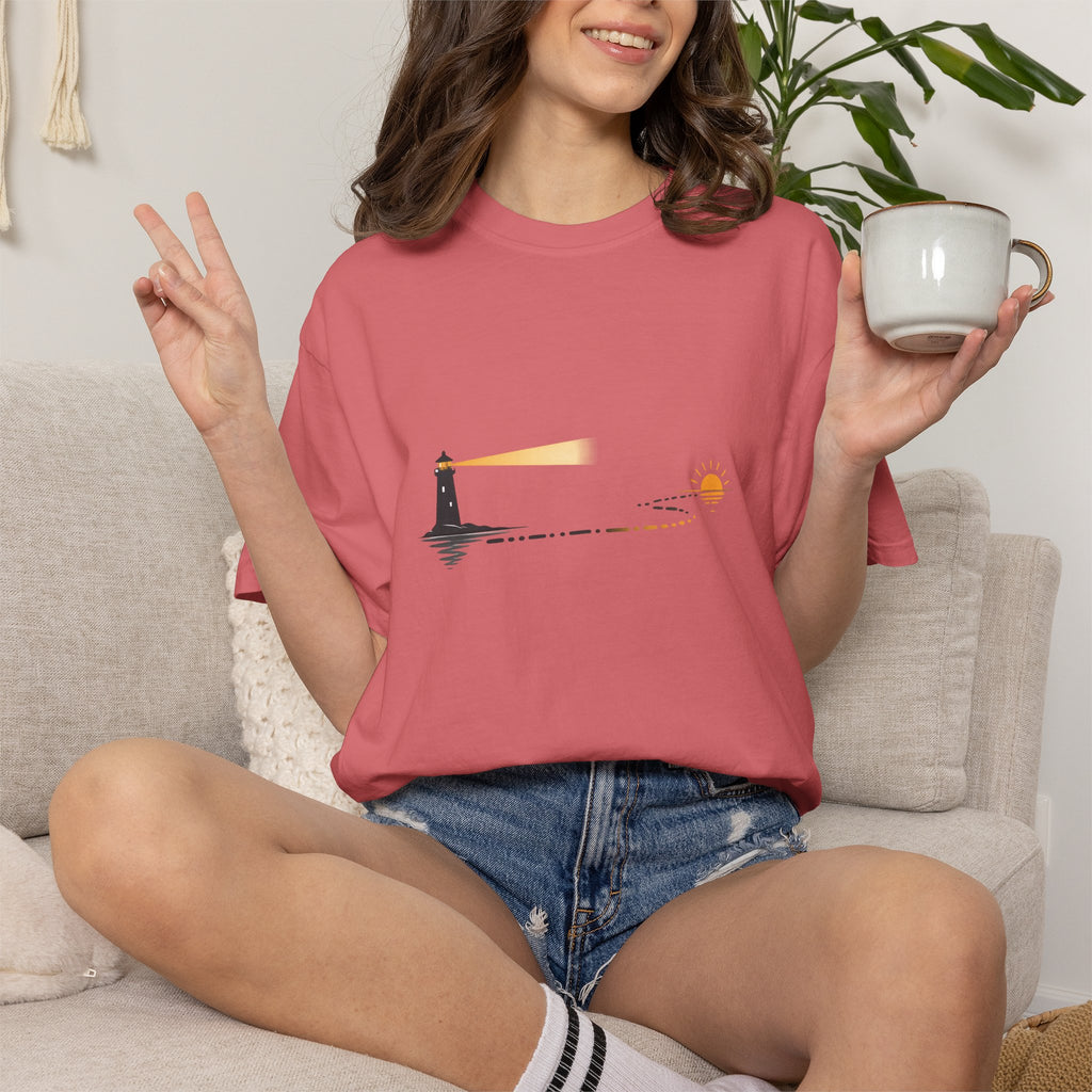 Lighthouse Sunset Graphic T-Shirt
