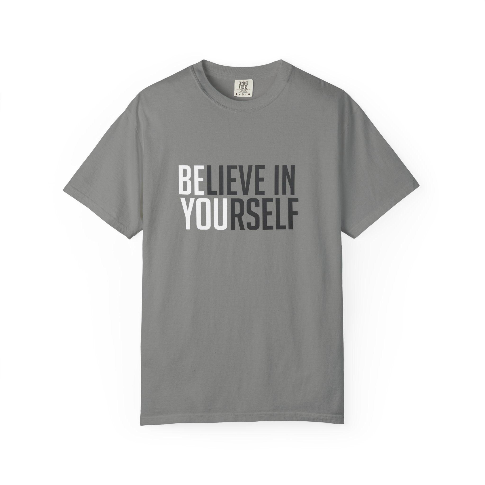 Believe In Yourself motivational text T-shirt | Typography tee, positive affirmation