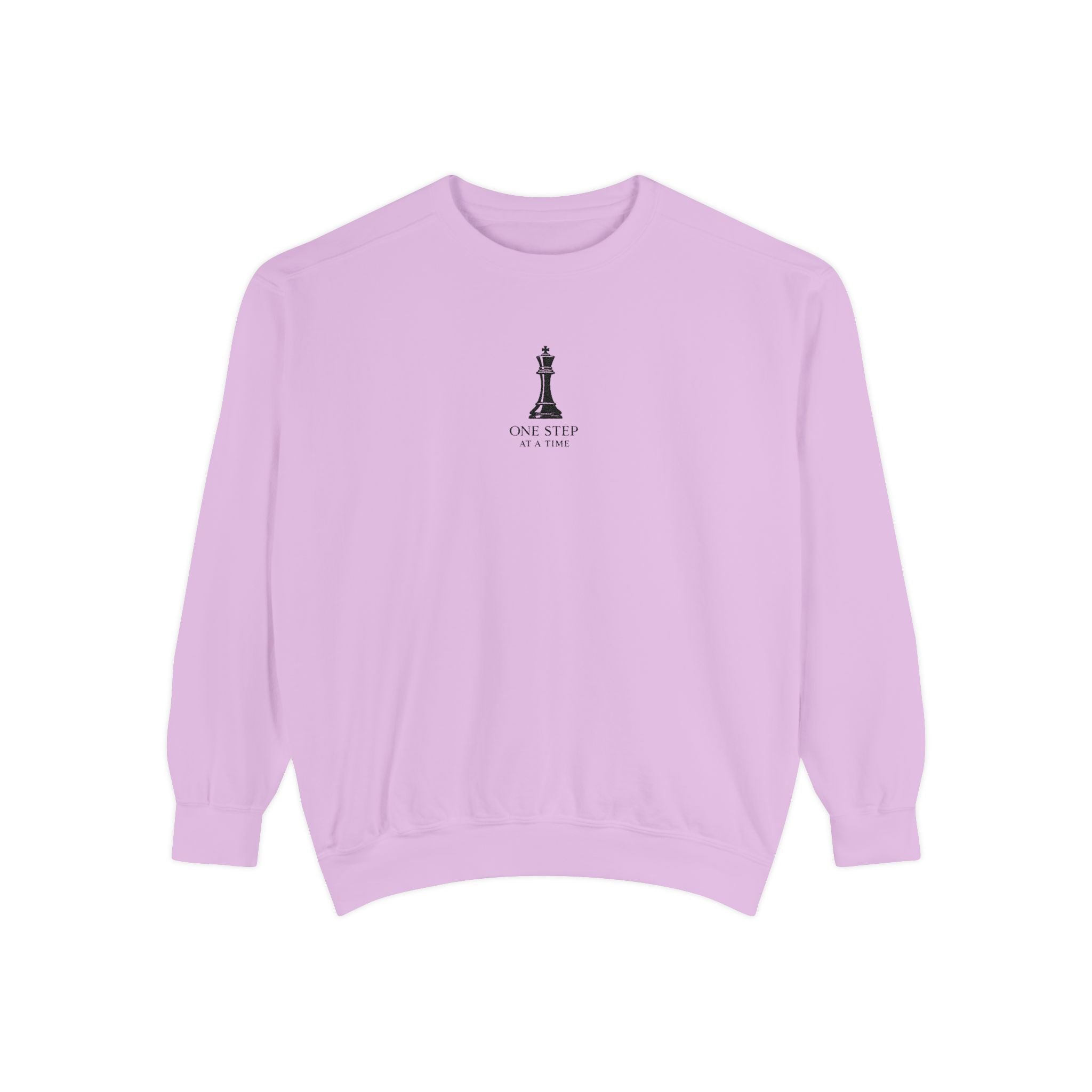 Minimalist Statue Crewneck Sweatshirt — "Love Over Fear" Graphic