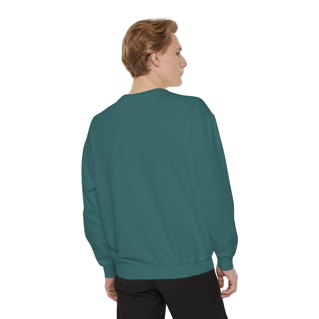 Minimalist Statue Crewneck Sweatshirt — "Love Over Fear" Graphic
