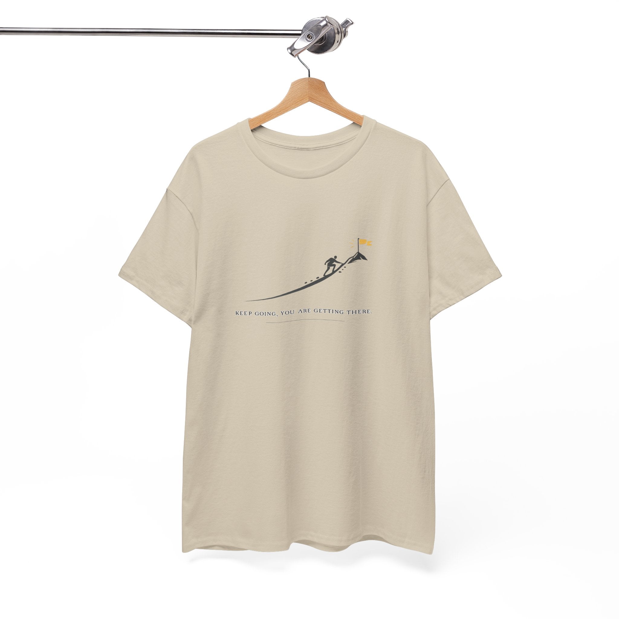 T-Shirt — Tiny Mountain Climber Design "Keep Going, You Are Getting There"