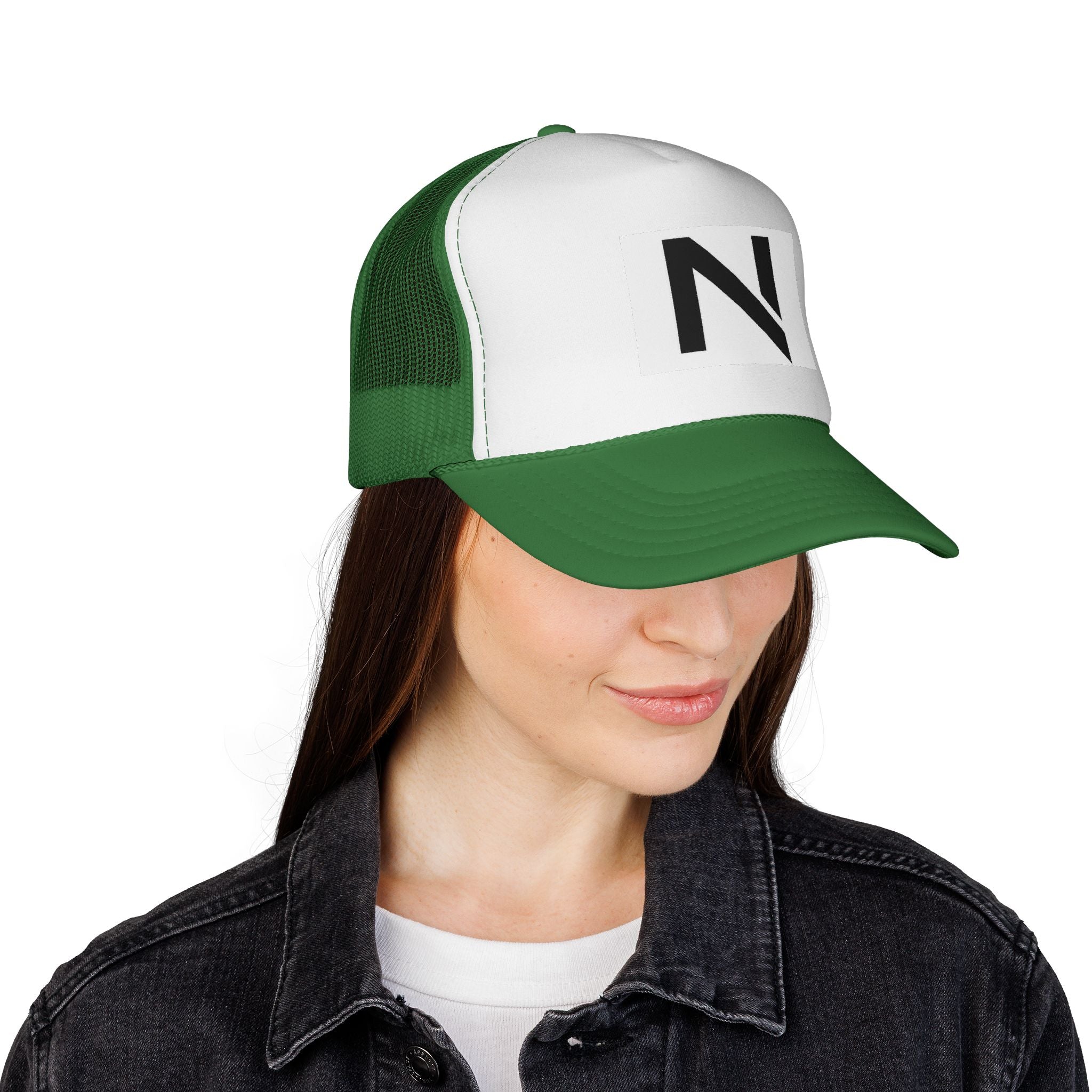 N Logo Trucker Cap — Minimal Monogram Mesh Hat