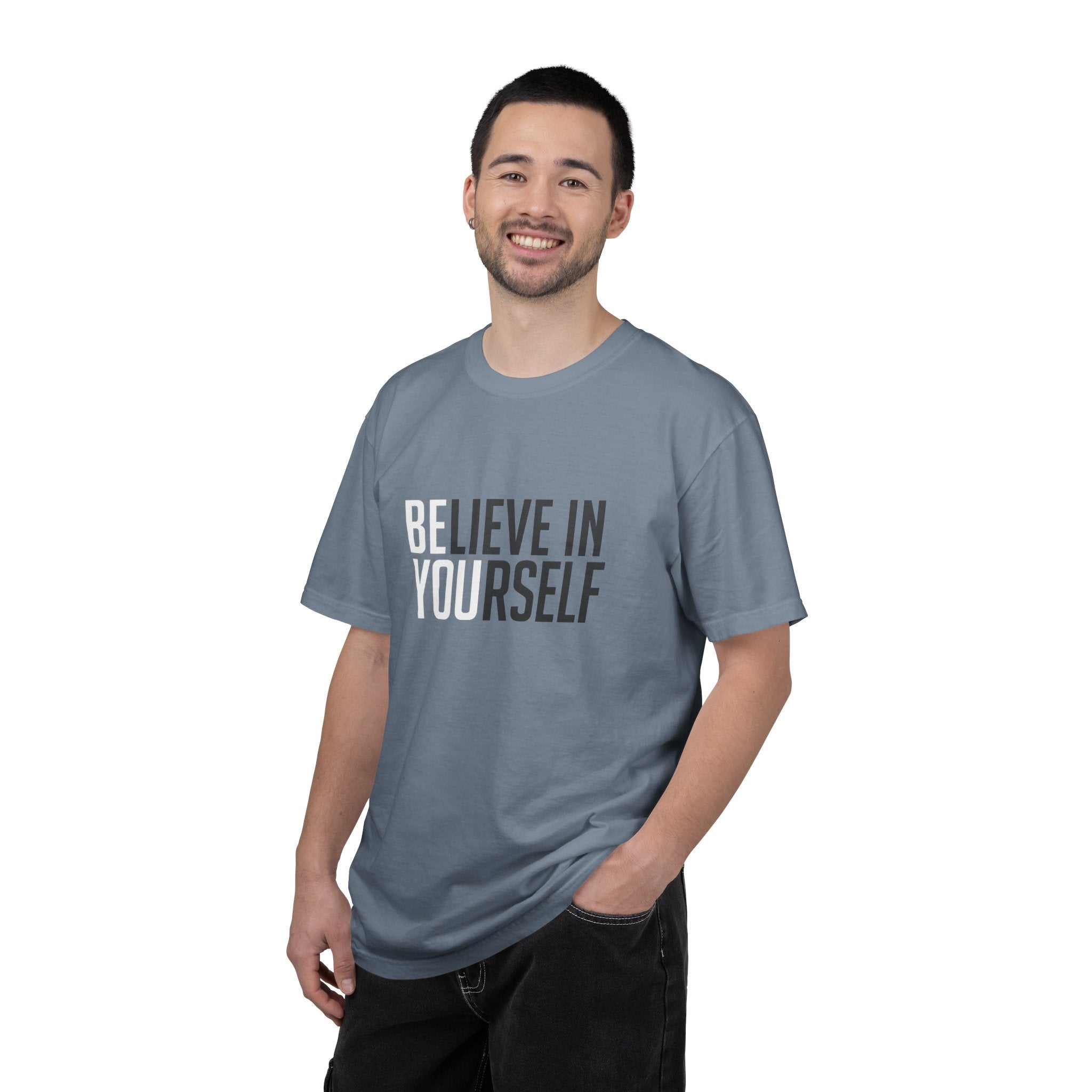Believe In Yourself motivational text T-shirt | Typography tee, positive affirmation