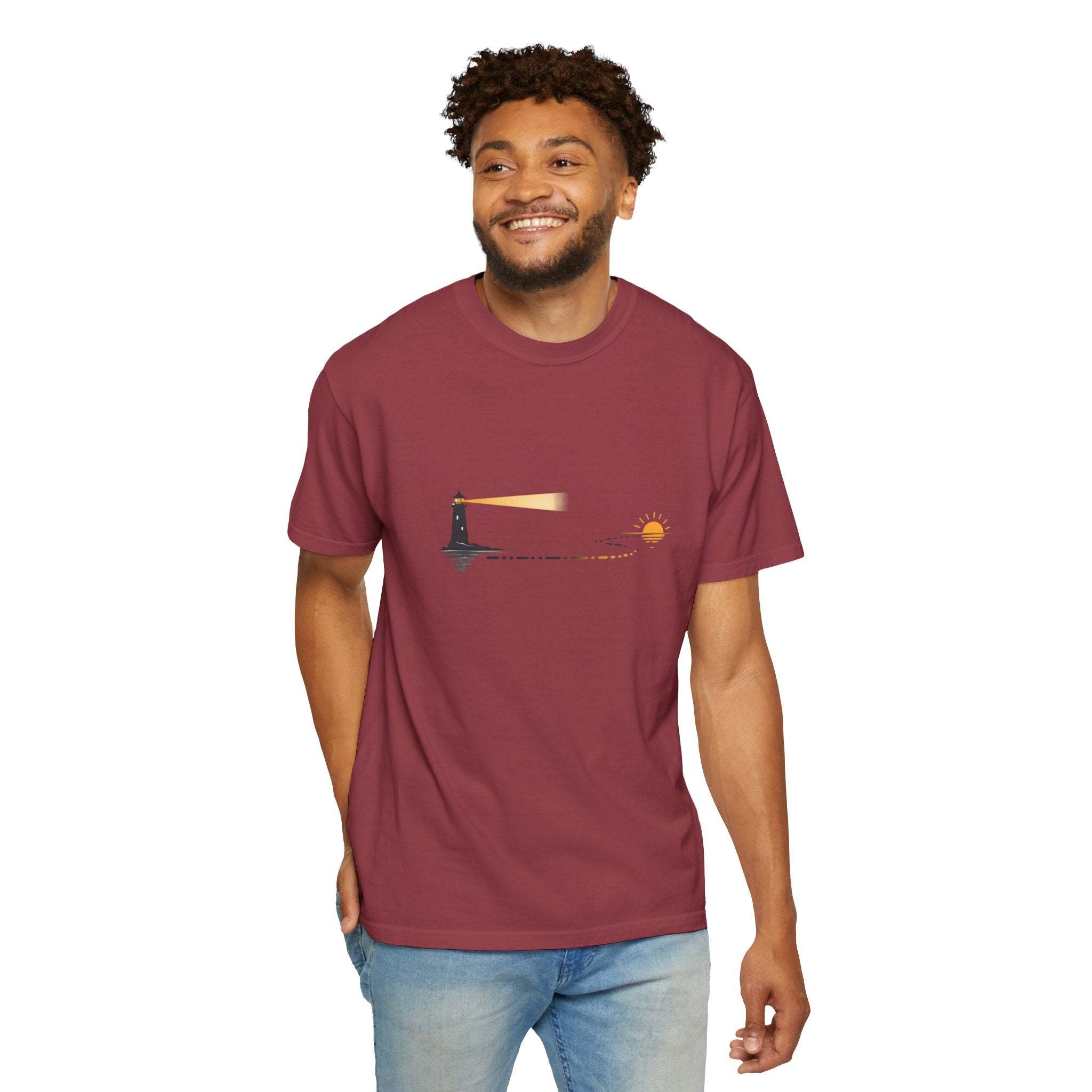 Lighthouse Sunset Graphic T-Shirt