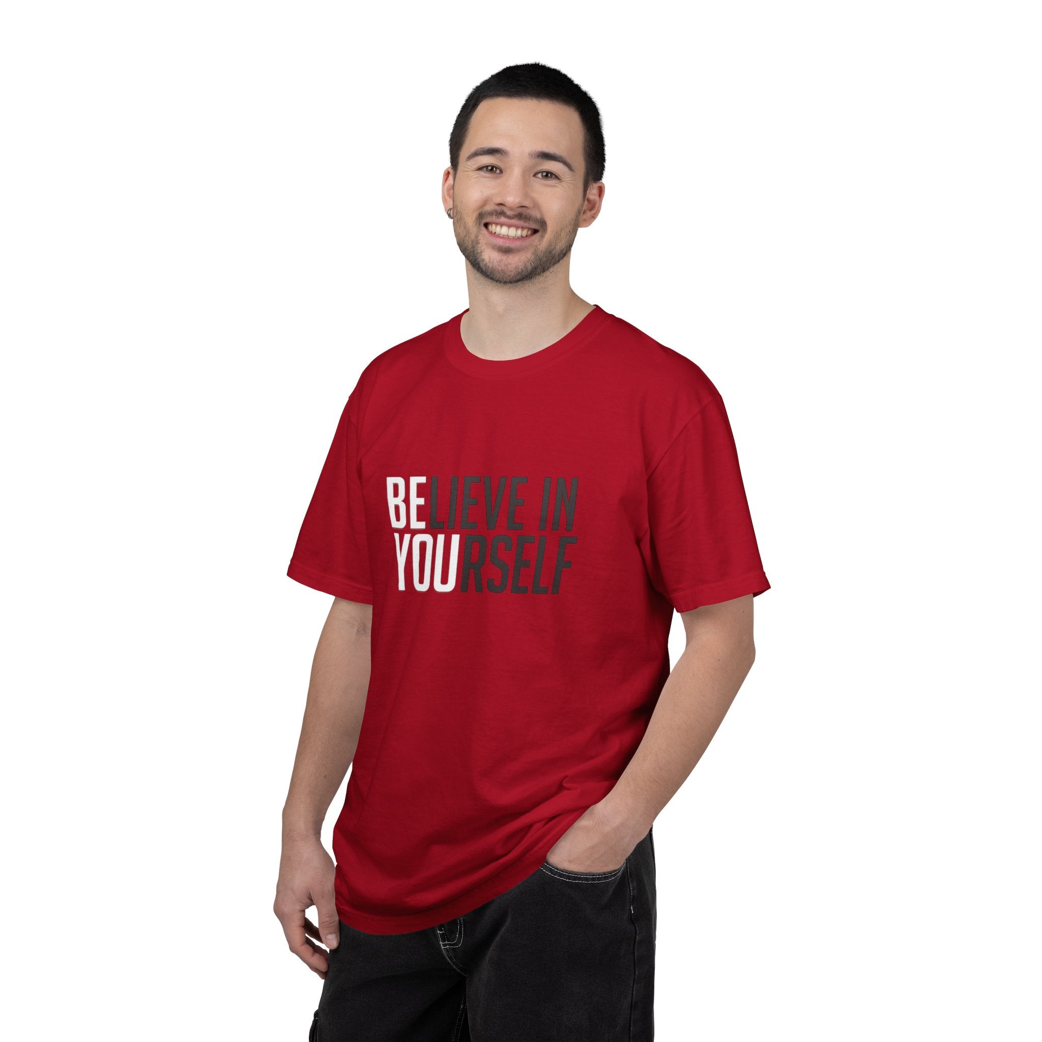 Believe In Yourself motivational text T-shirt | Typography tee, positive affirmation