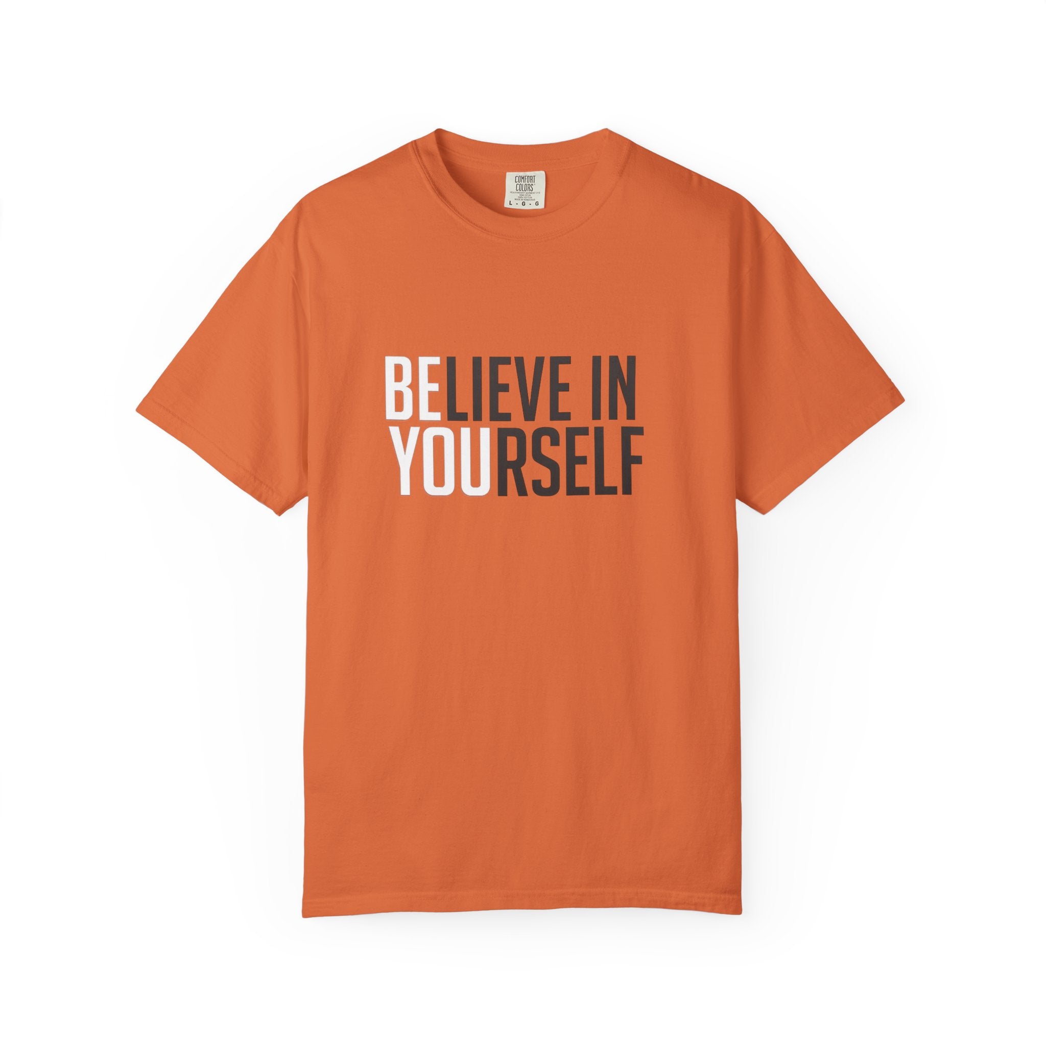 Believe In Yourself motivational text T-shirt | Typography tee, positive affirmation