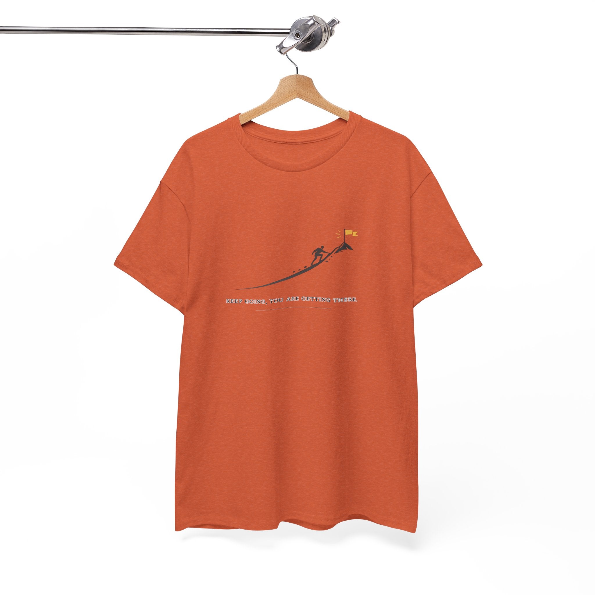 T-Shirt — Tiny Mountain Climber Design "Keep Going, You Are Getting There"