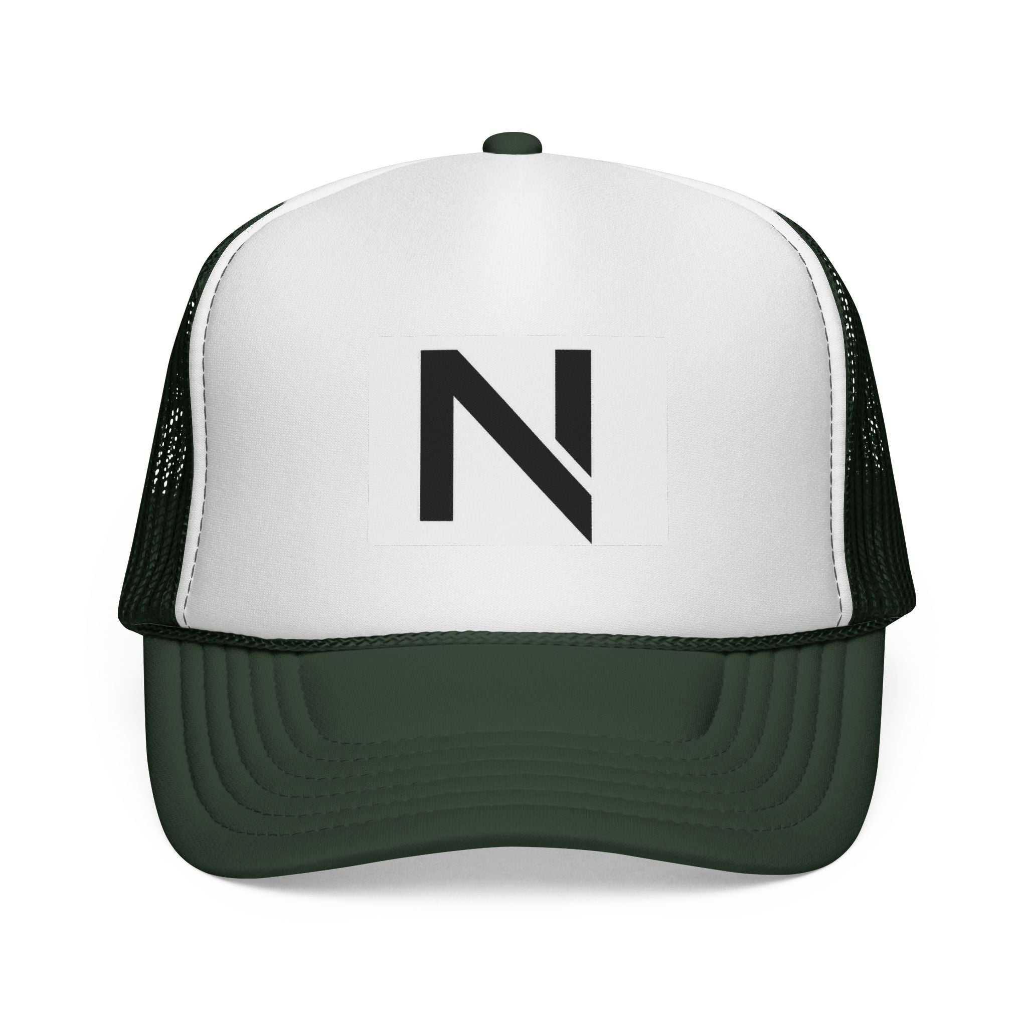 N Logo Trucker Cap — Minimal Monogram Mesh Hat