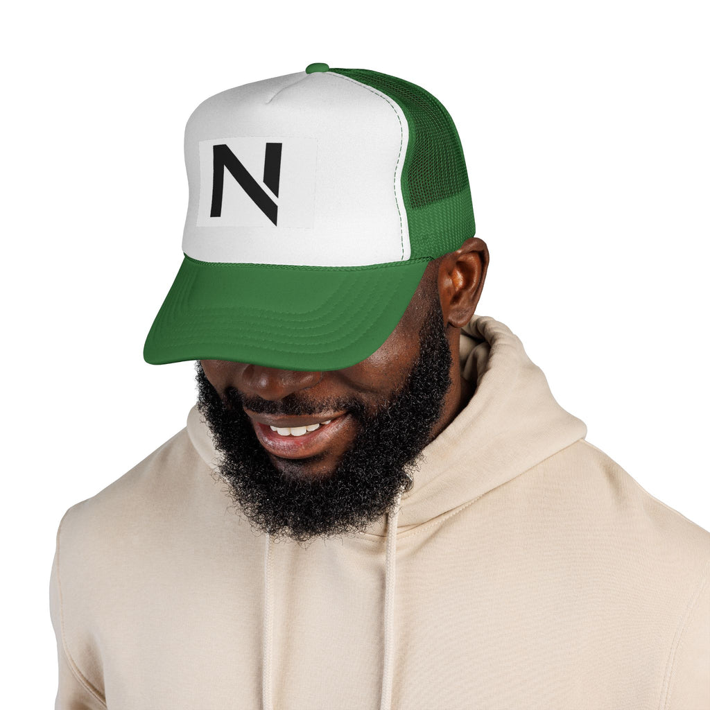 N Logo Trucker Cap — Minimal Monogram Mesh Hat