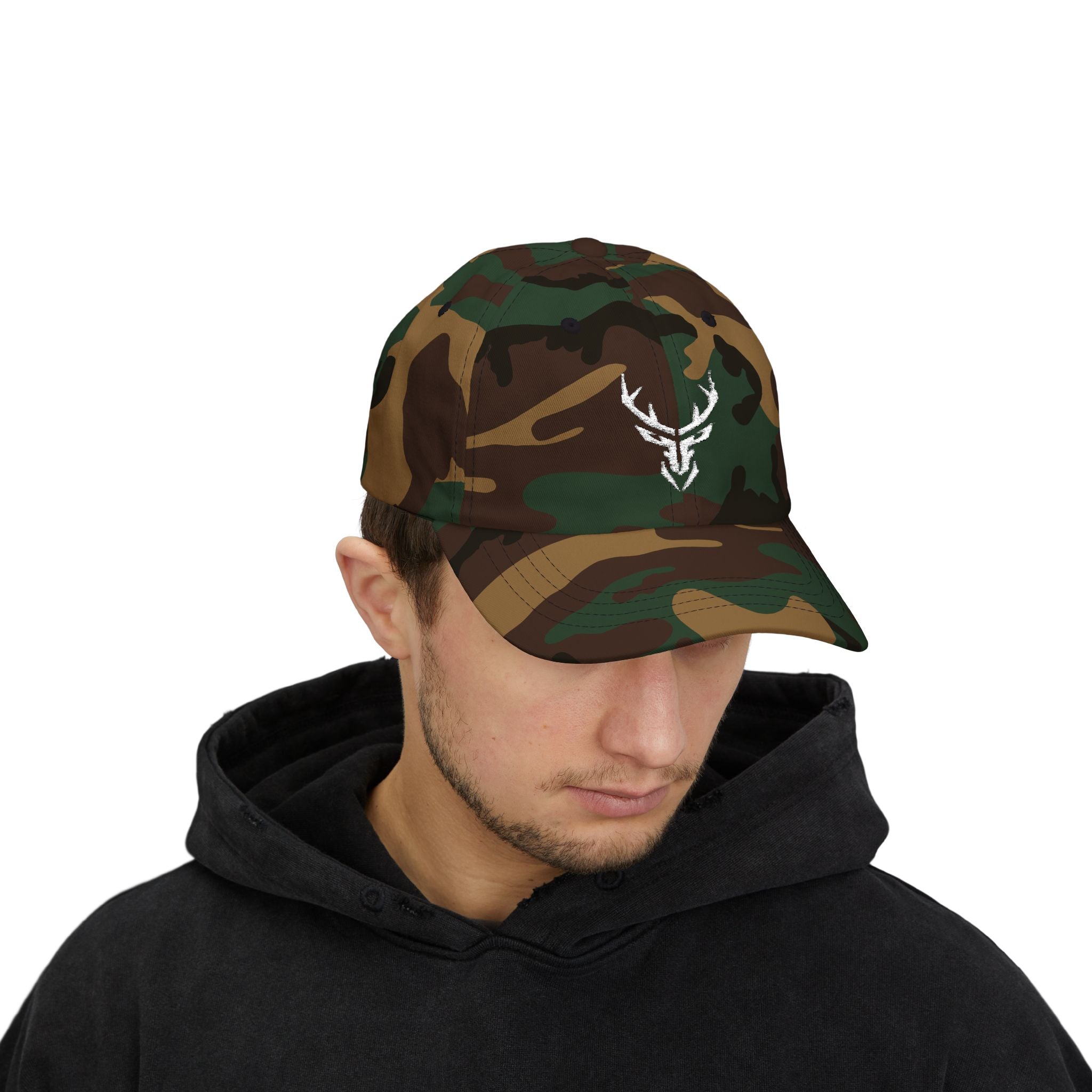 Deer Skull Dad Cap — Minimal Rustic Antler Baseball Hat