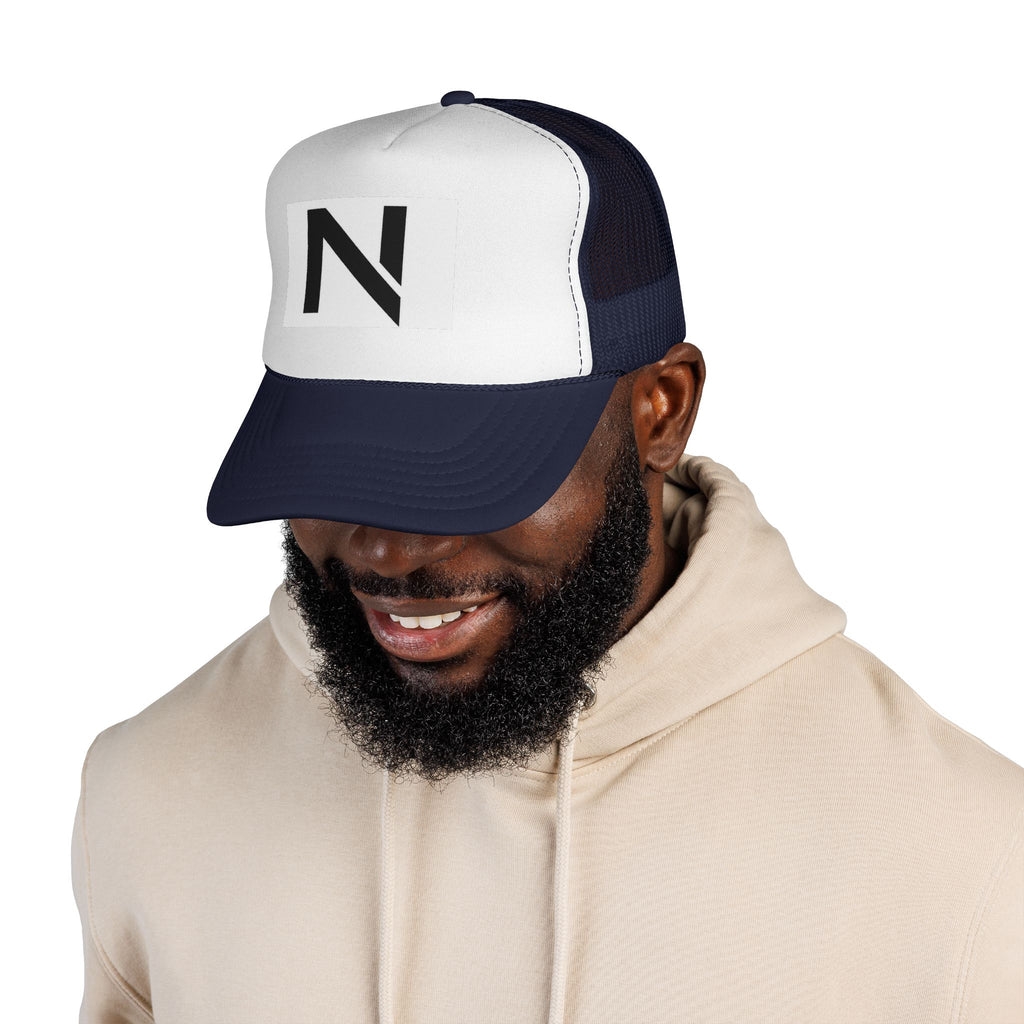 N Logo Trucker Cap — Minimal Monogram Mesh Hat