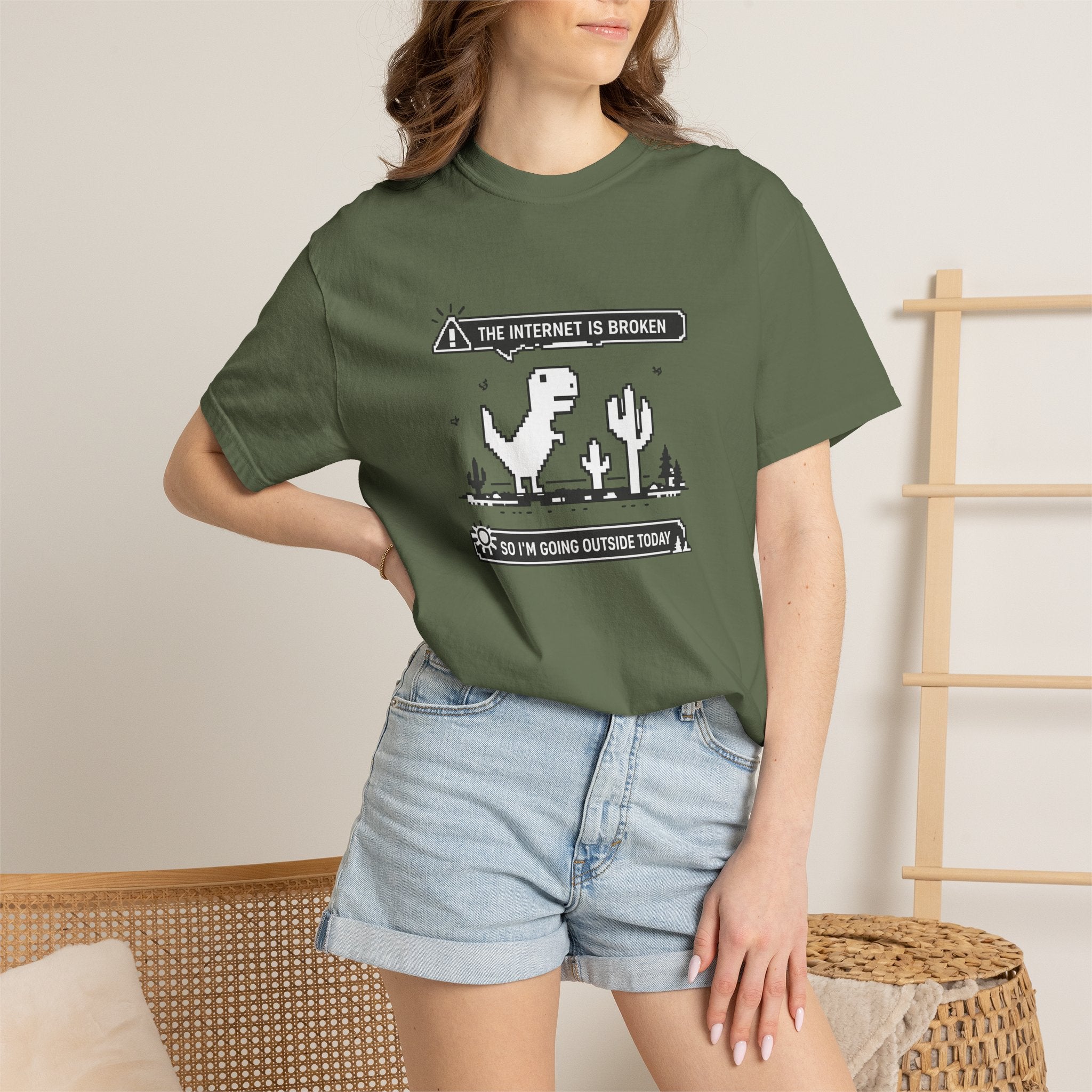 The Internet Is Broken — Dino Offline Graphic T-Shirt