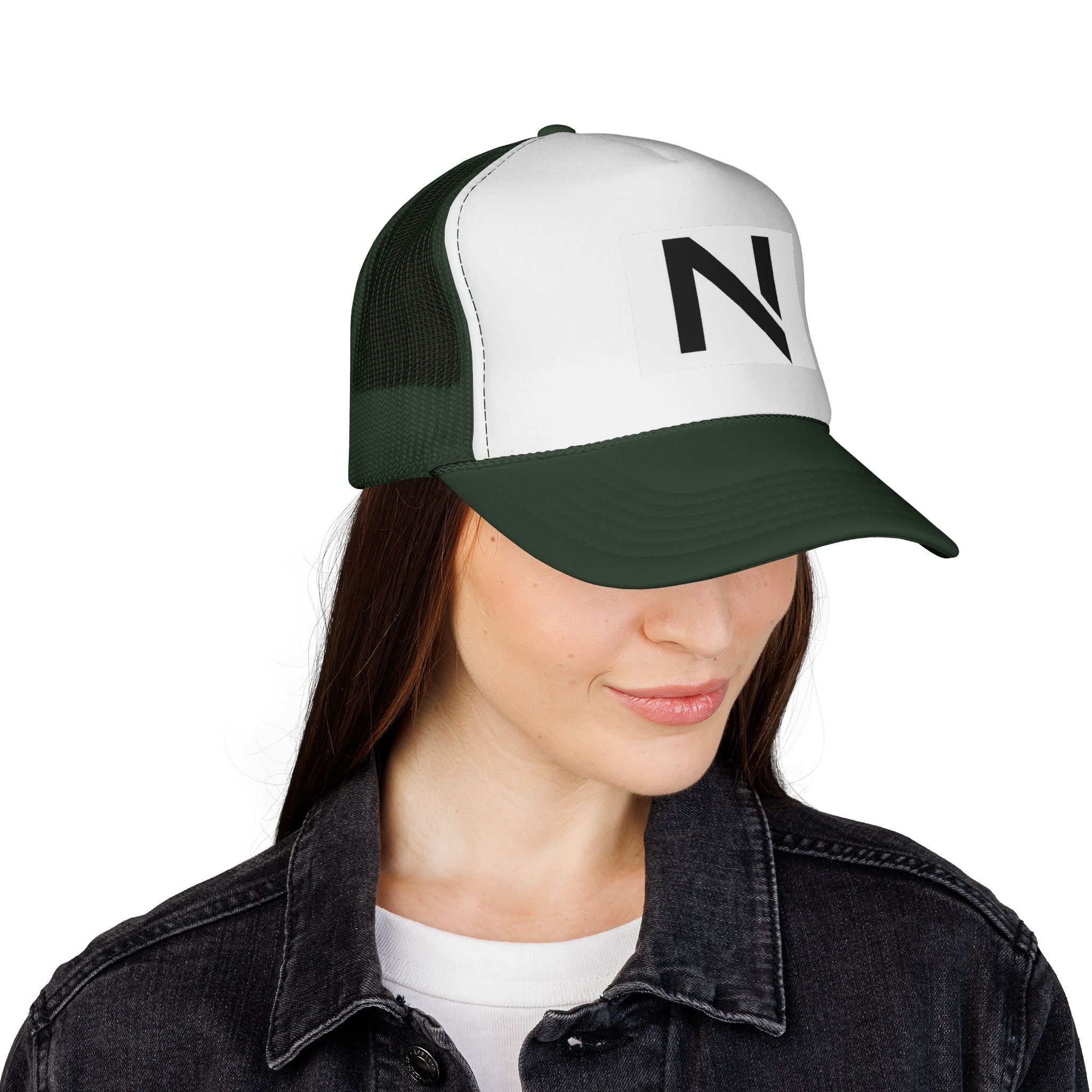 N Logo Trucker Cap — Minimal Monogram Mesh Hat