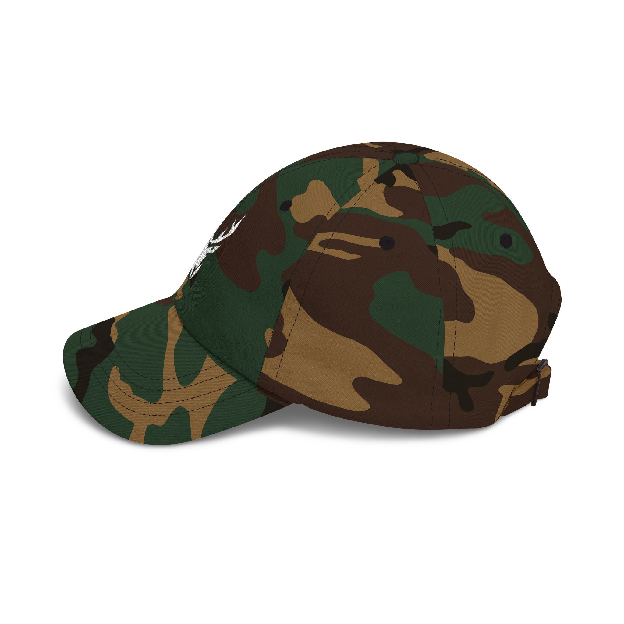Deer Skull Dad Cap — Minimal Rustic Antler Baseball Hat