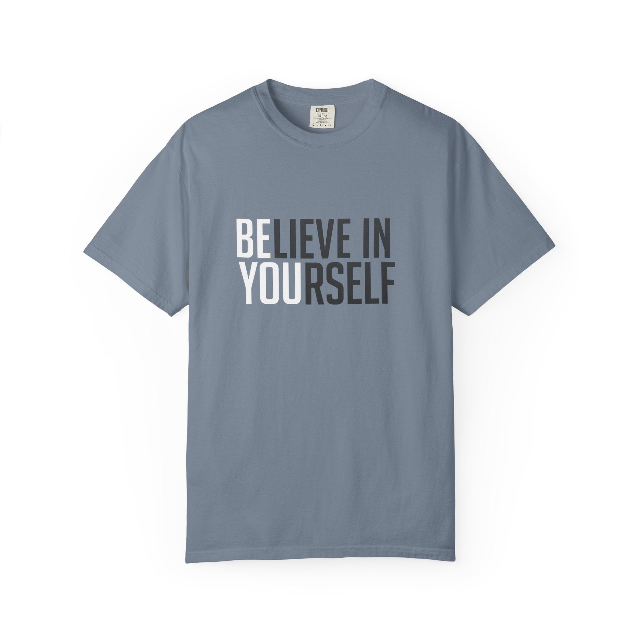 Believe In Yourself motivational text T-shirt | Typography tee, positive affirmation