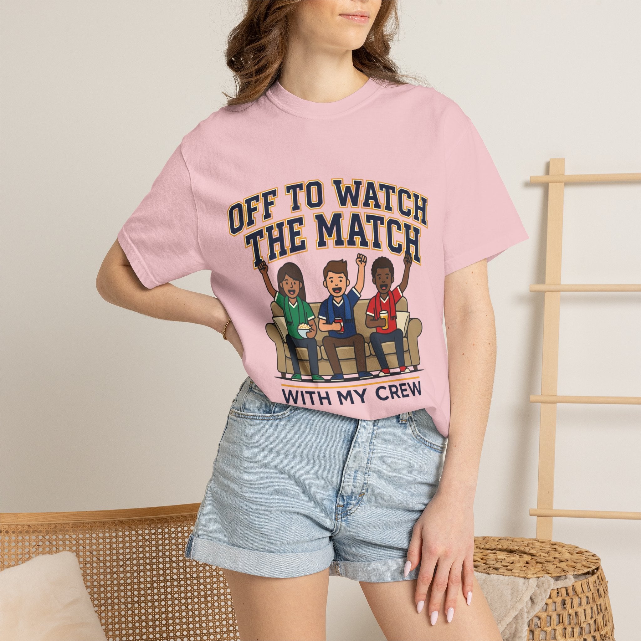 Off to Watch the Match T-Shirt — With My Crew Soccer Fan Tee